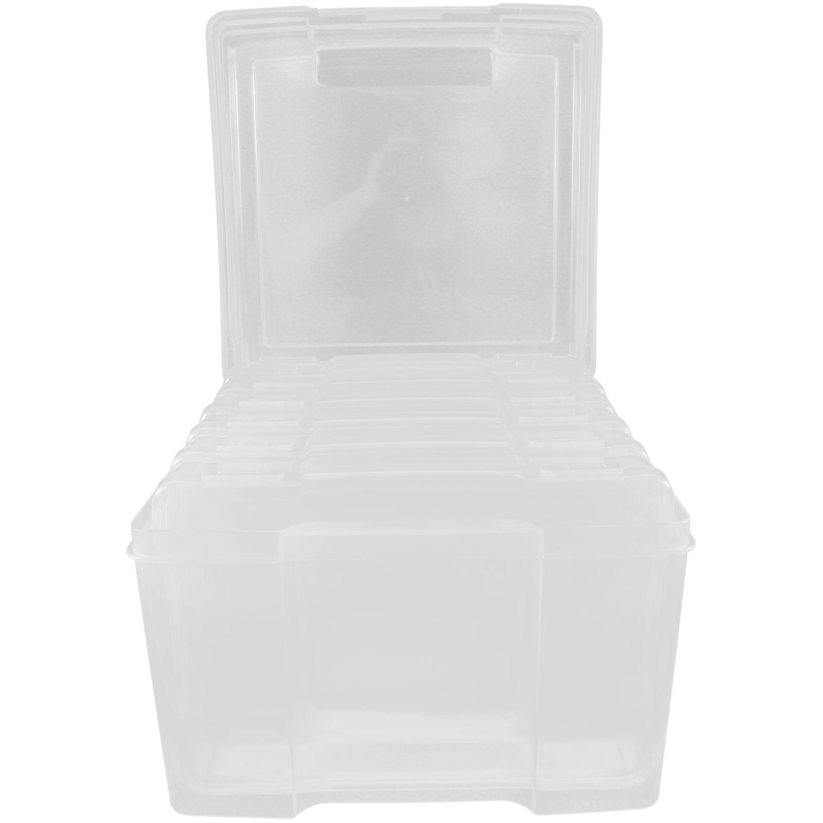 Square Clear Plastic Storage Boxes For Postcards And Photos Organization 12 Pcs Easy To Access Durable Cases
