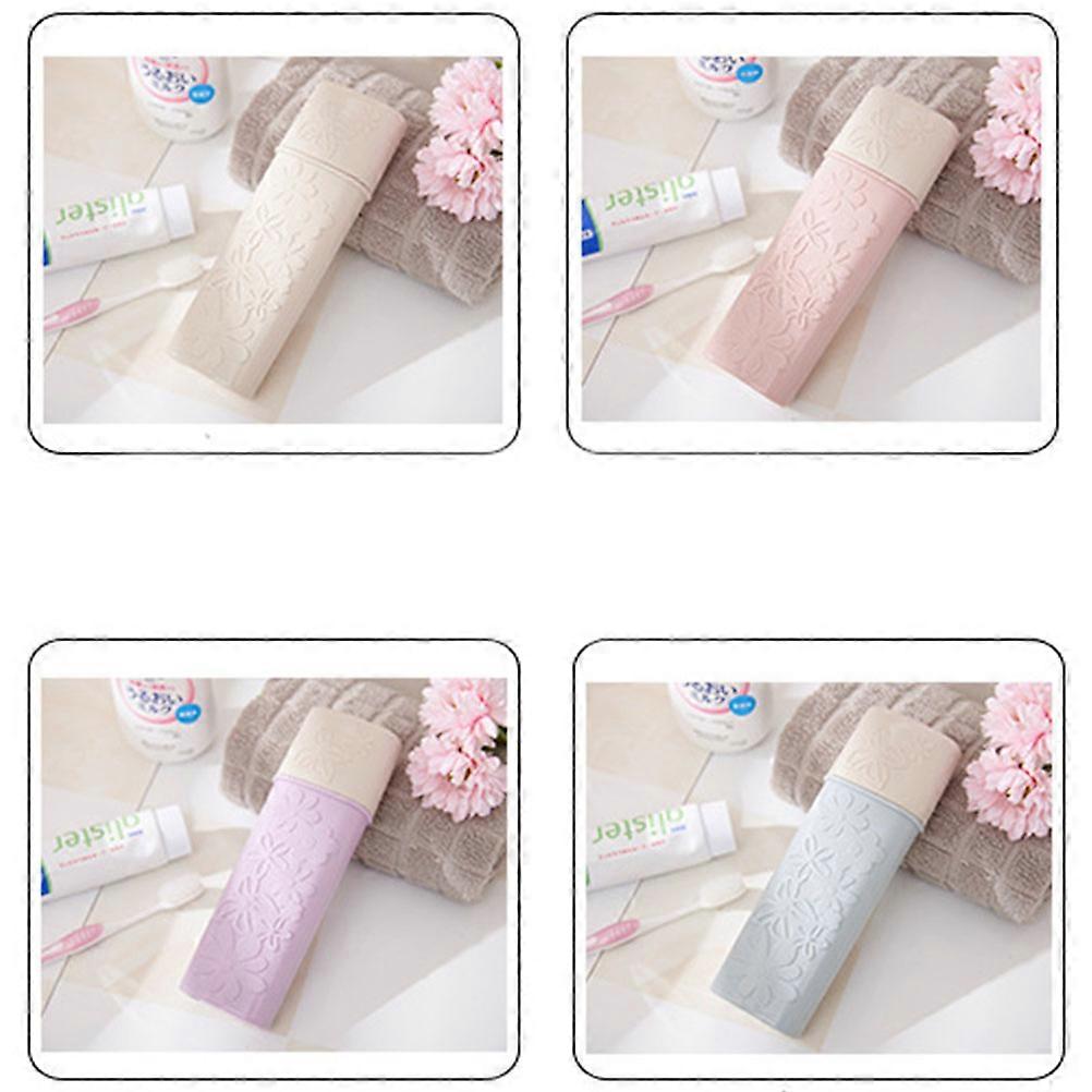 Bathroom Carved Toothbrush Case Portable Holder for Travel 2Pcs