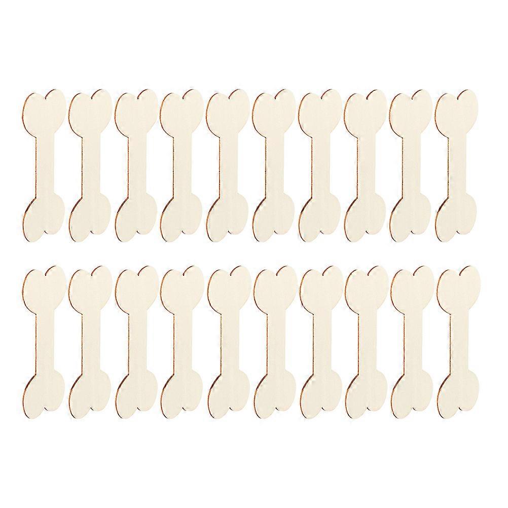 Wooden Dog Bones Ornaments for DIY Crafts 60Pcs Hanging Cutouts
