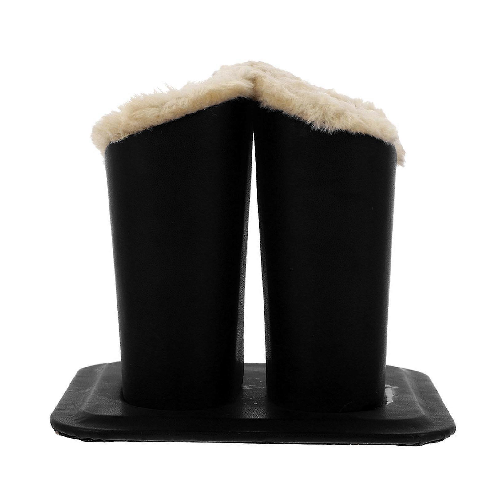 Eyeglasses Stand Case Double Eyeglasses Holder For Desktop 13.2X12X11.8cm Classic Design Black Open Design 2Pcs