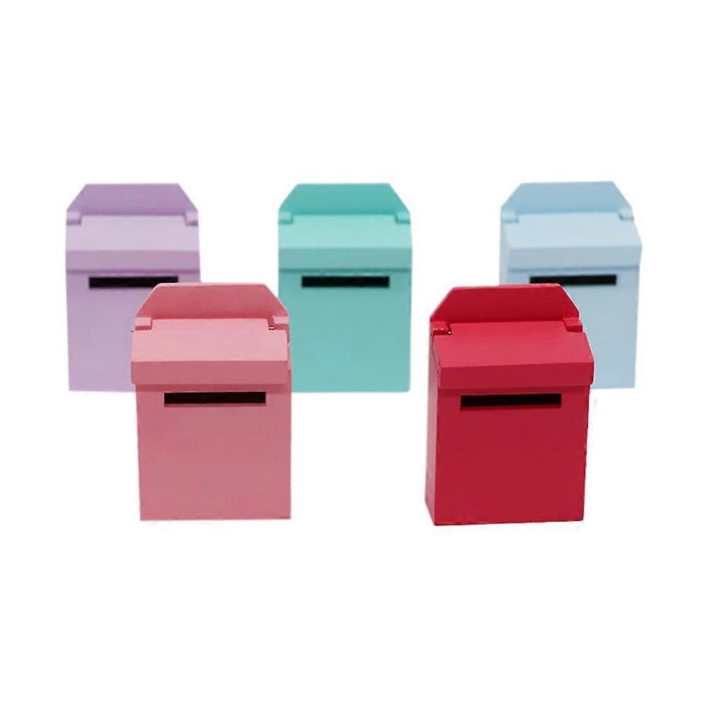 Sky-Blue Mailbox Figurine Decorative Prop For Collectors Ideal For Mini House Display In 4.6X2.6X6.9cm Size 1Pack