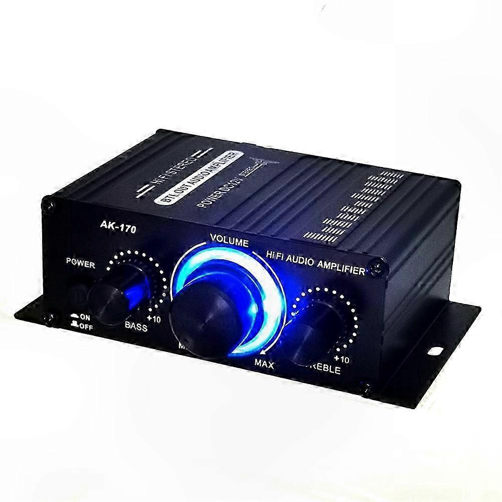 Compact Hi-Fi Audio Amplifier with Dual Channels and DC12V Power Supply