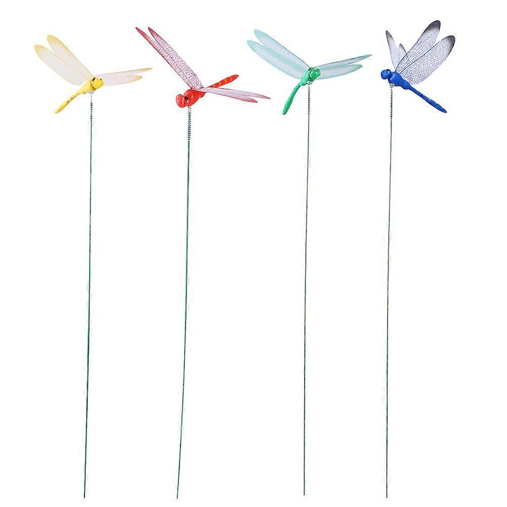 Assorted Color Dragonfly Stakes with Sticks for Garden Decoration 60Pcs