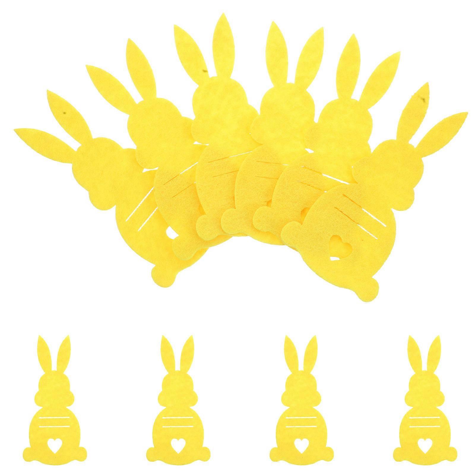 Easter Bunny Rabbit Goody Bags for Easter Party Tableware Holder 30Pcs Yellow