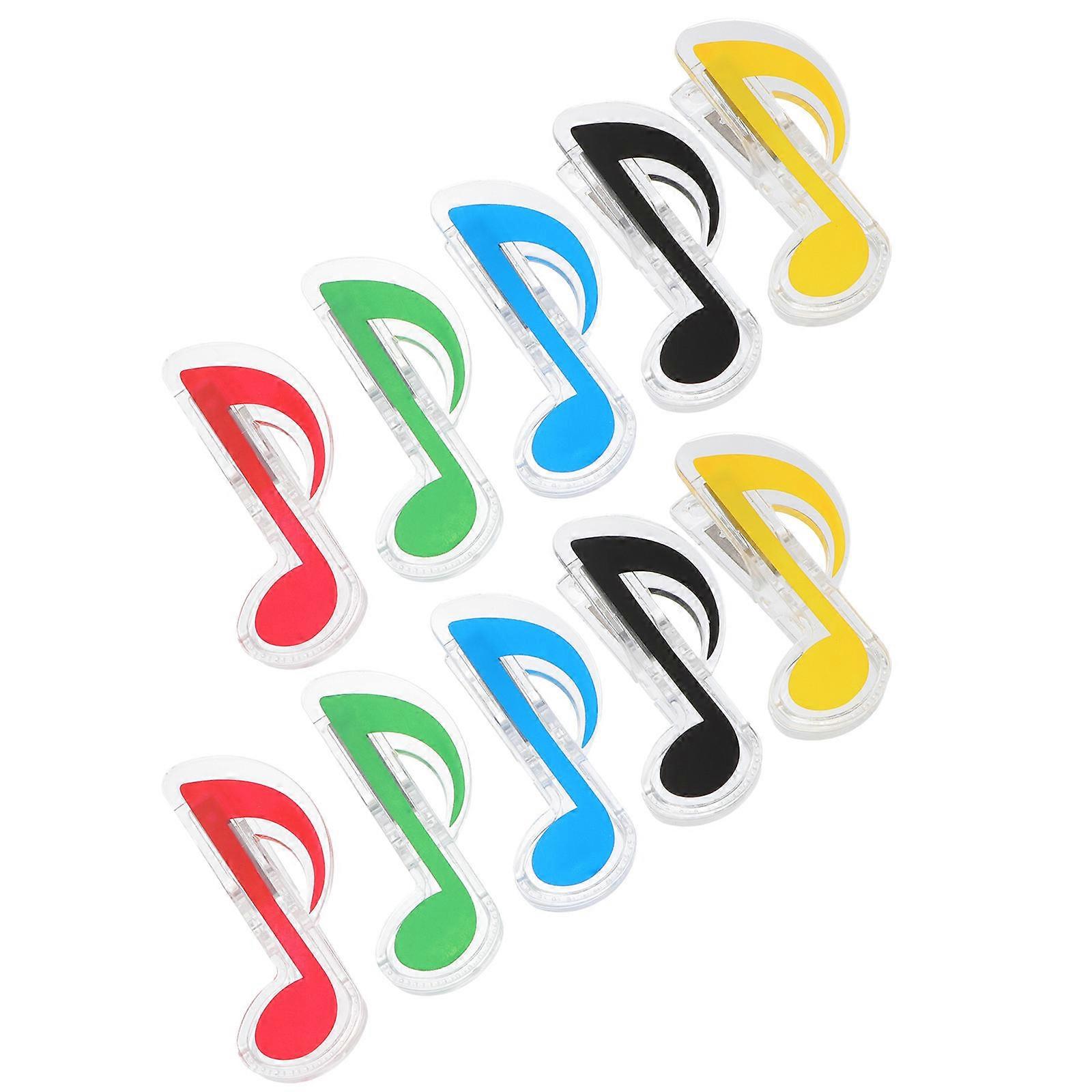 Memo Clips Musical Note Paperclip Plastics Music Stationary Clip Random Color Sheet Music Playing Music 10Set