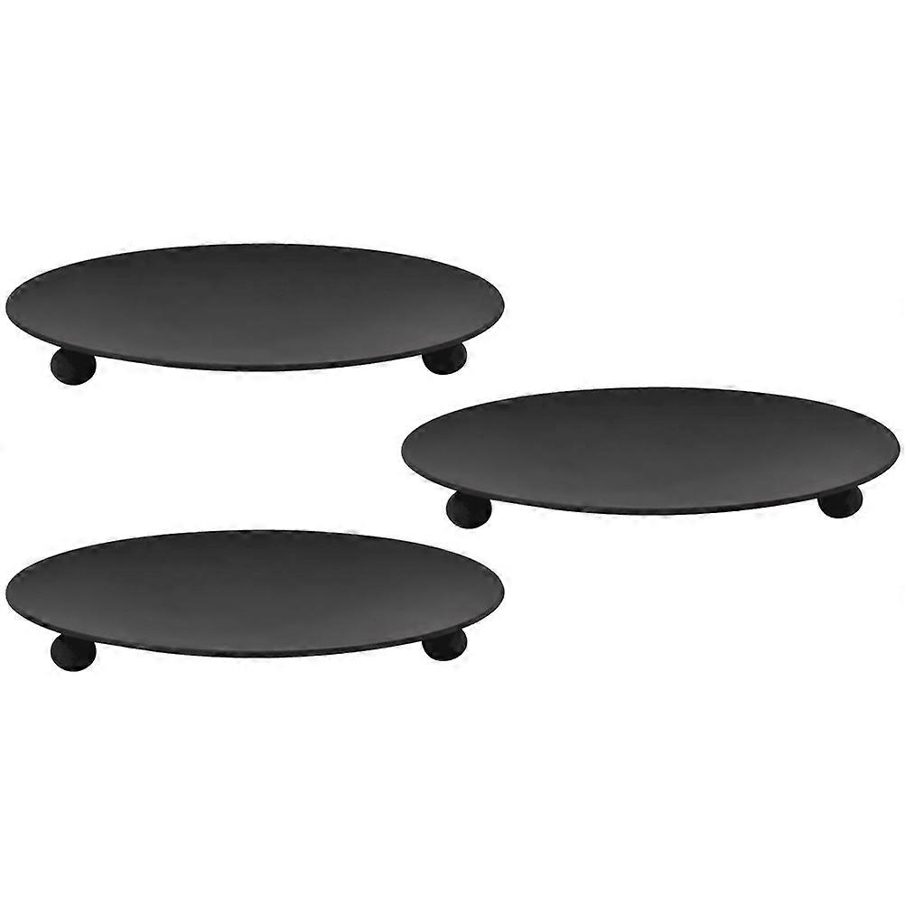 Simple Candlestick Candle Tray for Decoration 6Pcs Iron Candle Plate