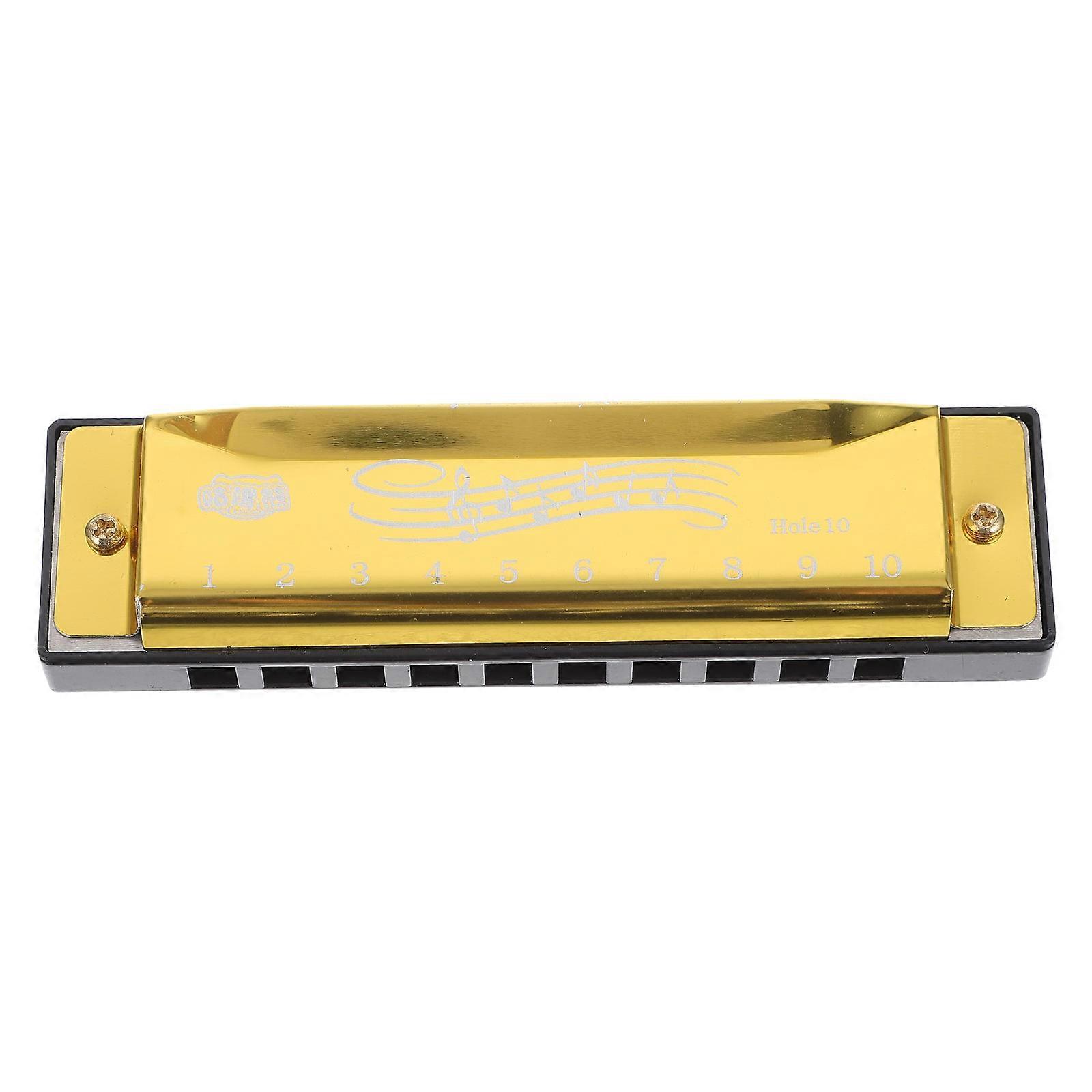 4Pcs Golden Harmonica For Toddlers Portable Mini Musical Instrument Suitable For Beginners 10 Holes