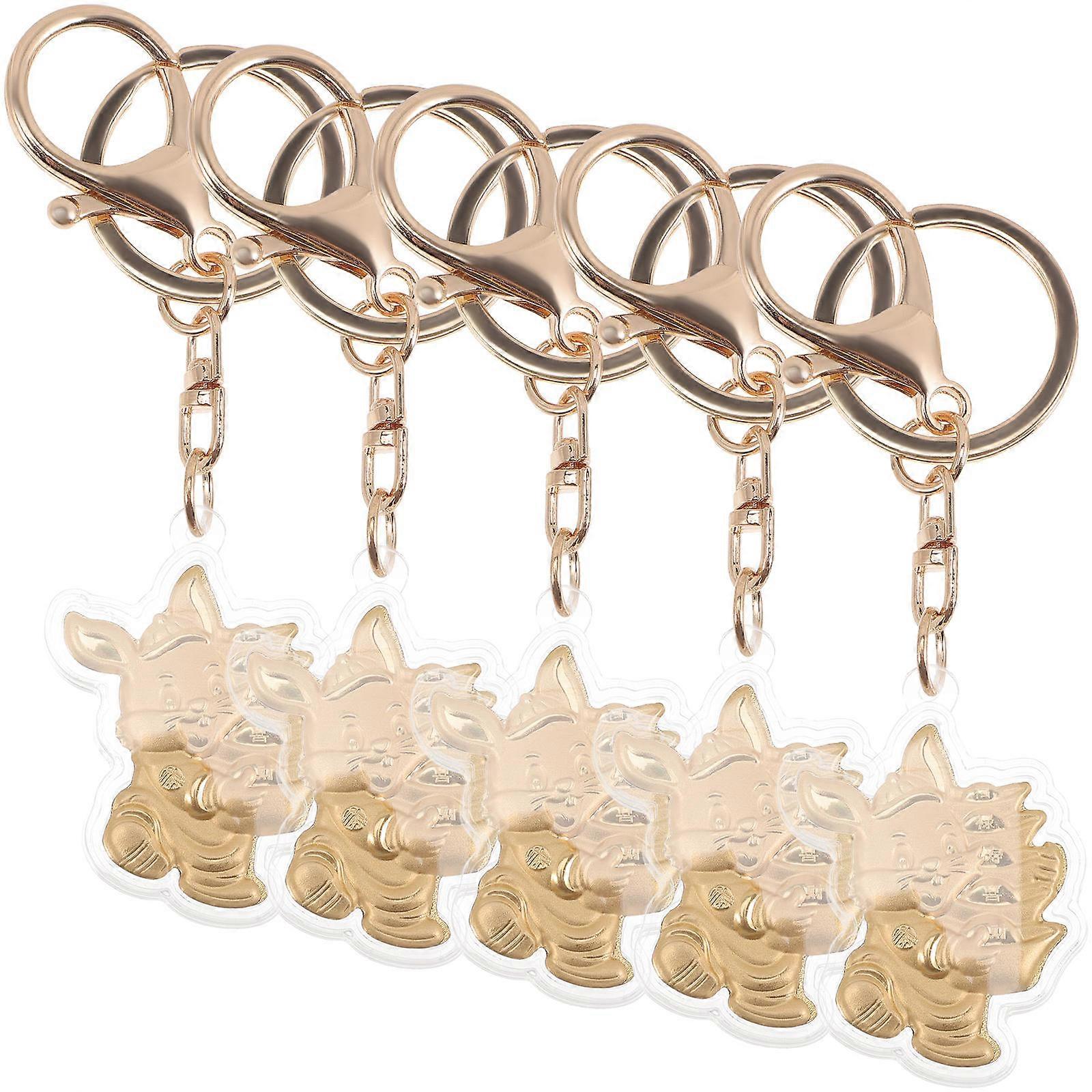 Rabbit Year Keychain 15Pcs Ideal For Daily Use And Gift Giving Golden Creative Design