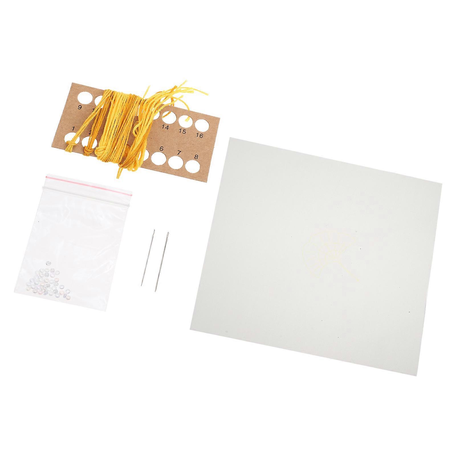 Flower Embroidery Kit Set Ideal for Home Decoration and Sewing Crafts Made of Durable 欧根纱 Material in Yellow 1 Set
