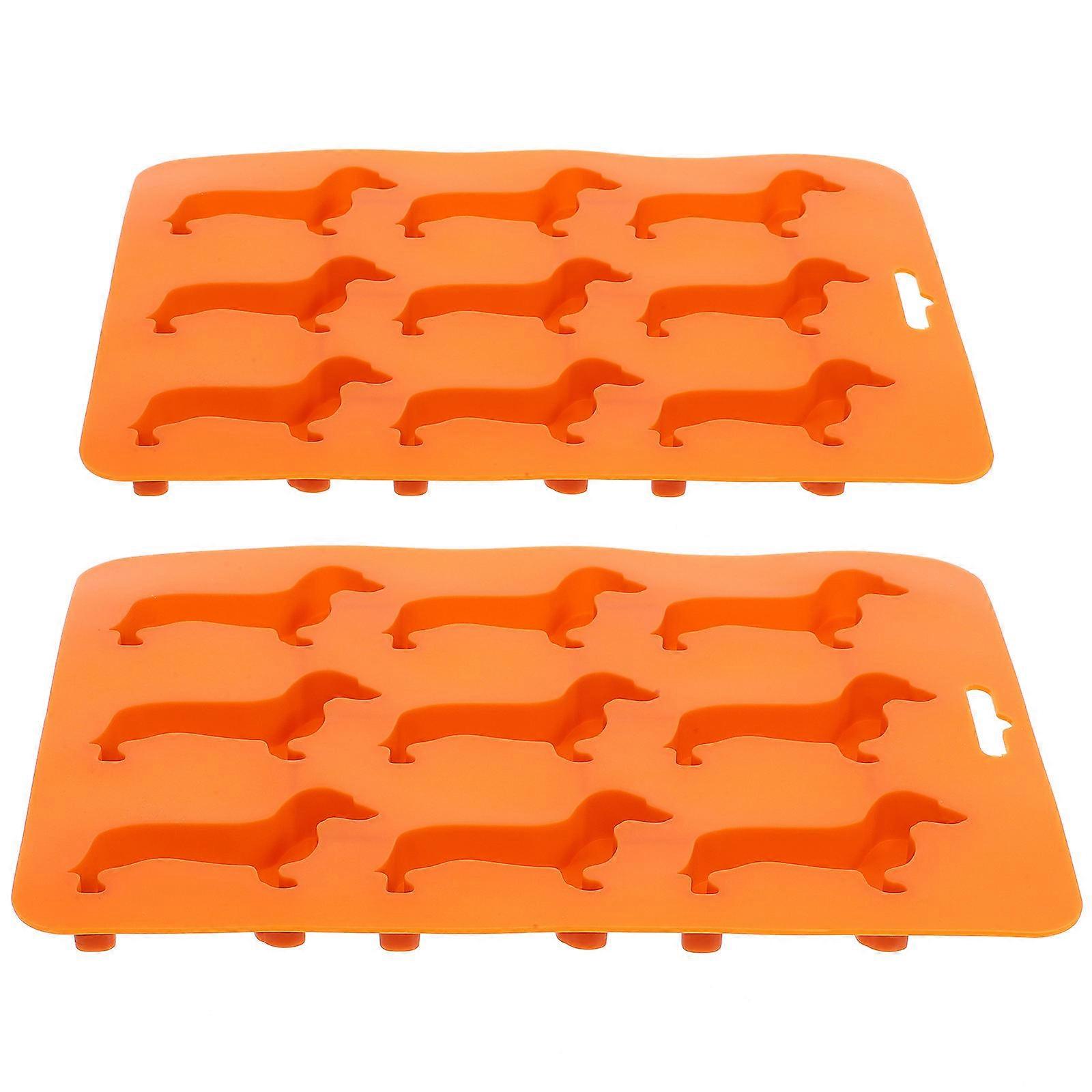 Ice Grid Tray In Dog Shape 2Pcs 22X16X1.8Cm Perfect For Family Gatherings And Parties
