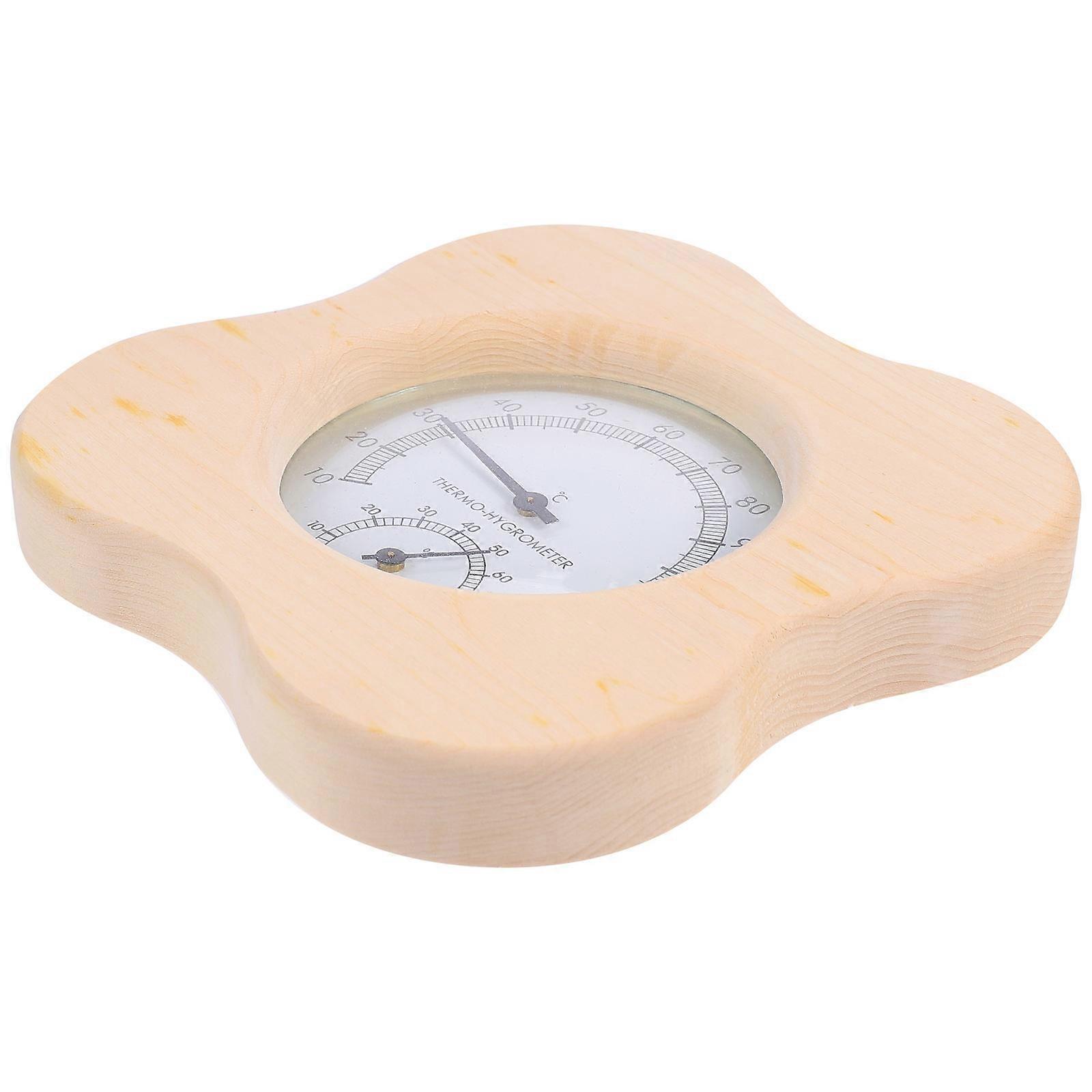 2Pcs Sauna Room Hygrometer Multi-Functional Thermometer Wooden Build