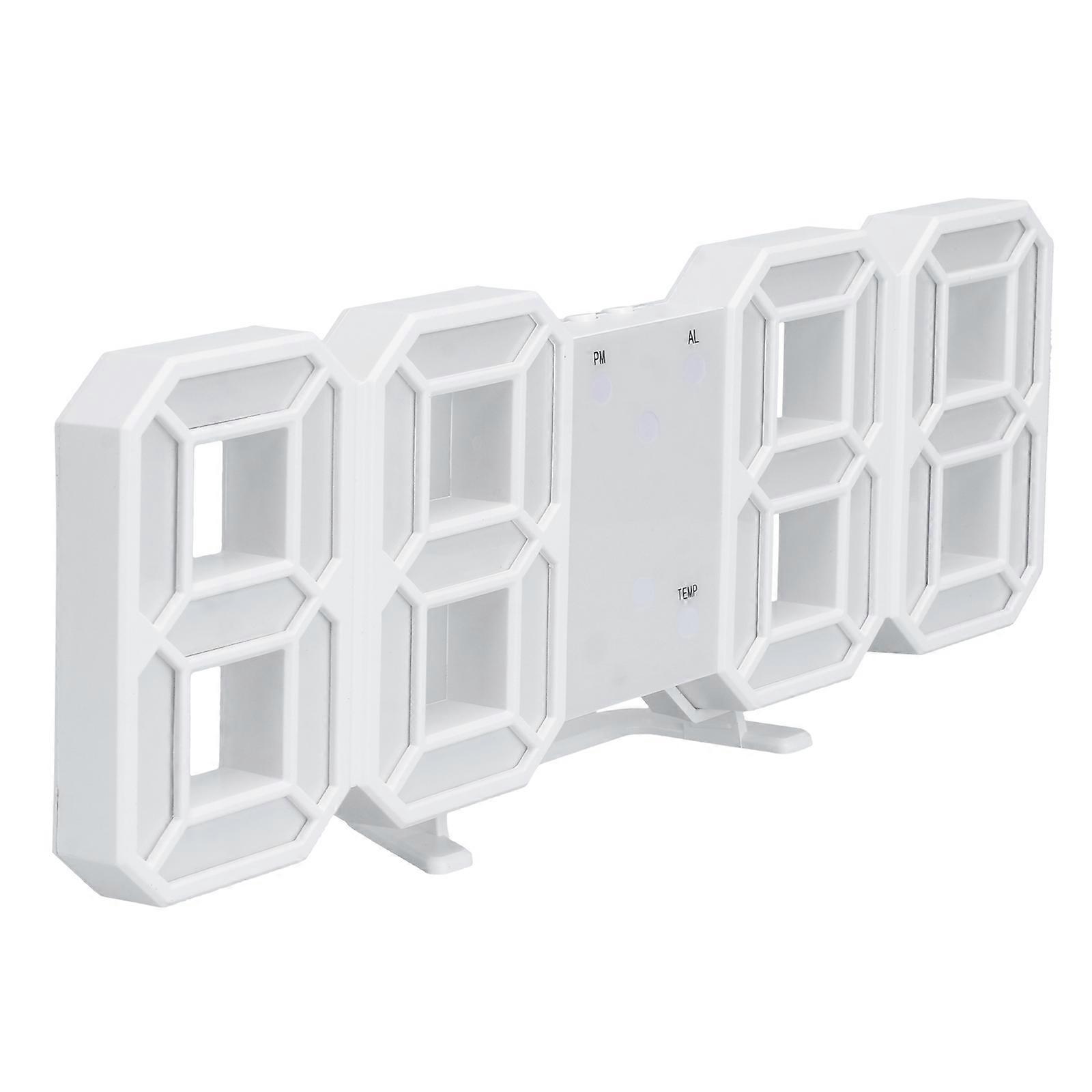 Office Clock 3D LED Digital Clock General Users Low Power Consumption 21.5x8.5x4cm 1Pcs