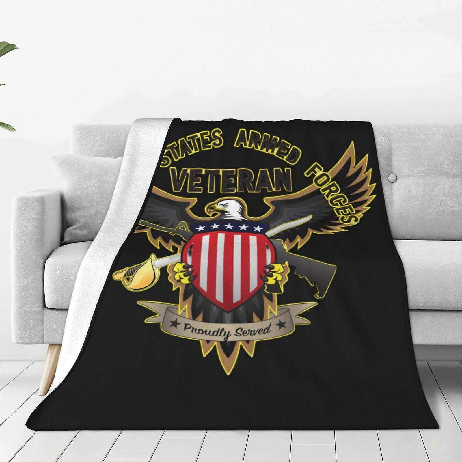 Us Army Combat Engineer Veteran Fleece Blanket, Super Soft Cozy Throw Compatible with Couch, Sofa, Bed, Lightweight Warm Plush