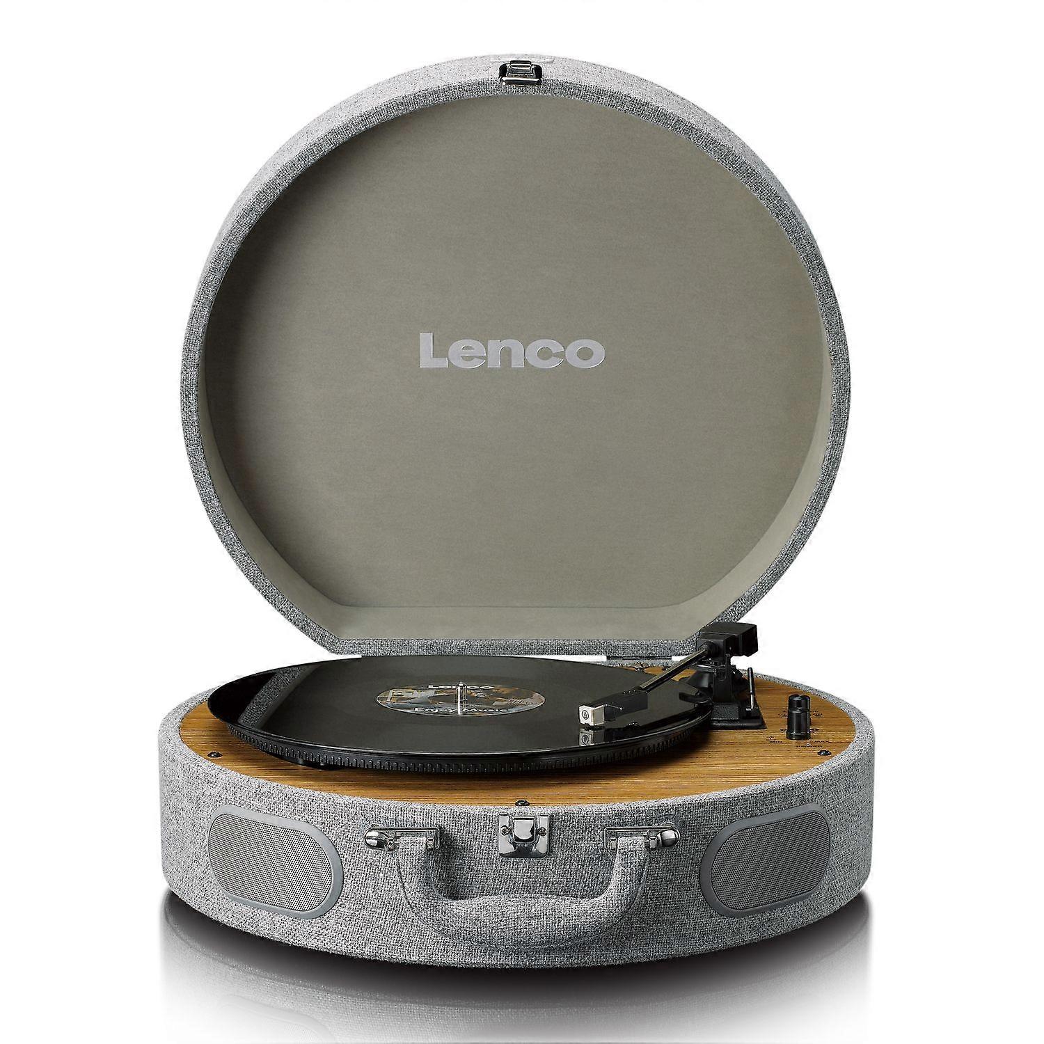 Retro wooden turntable with built-in speakers, Bluetooth® and AT3600L cartridge Grey