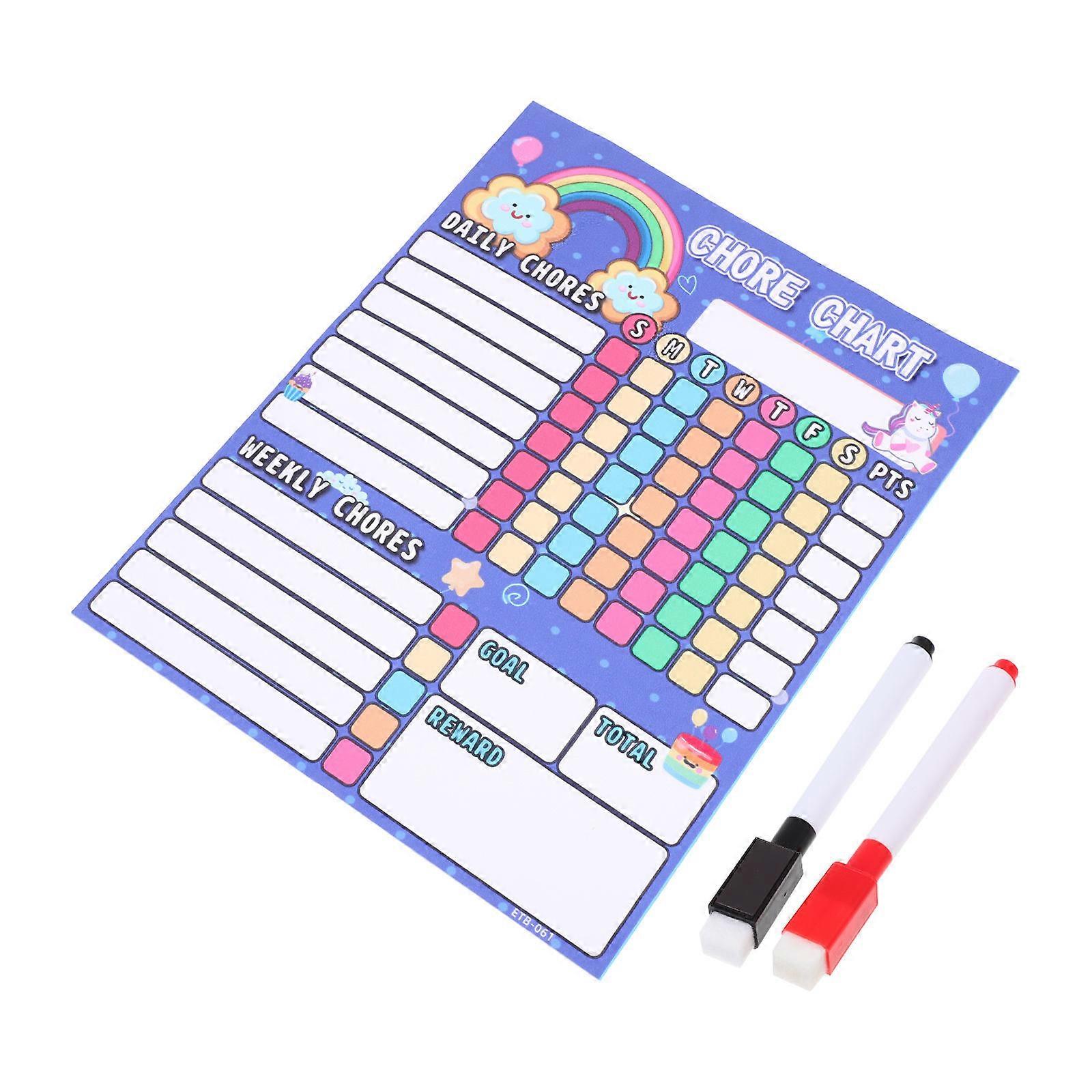 Convenient Calendar Household Behavior Chart for 4Sets Kids Reward