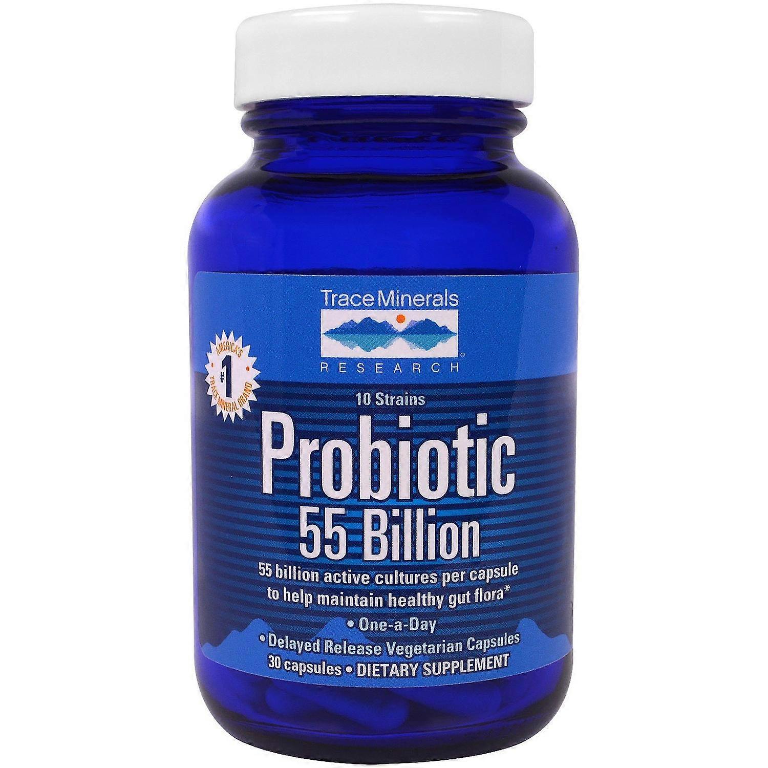 Trace Minerals Research, Probiotic, 55 Billion, 30 Capsules