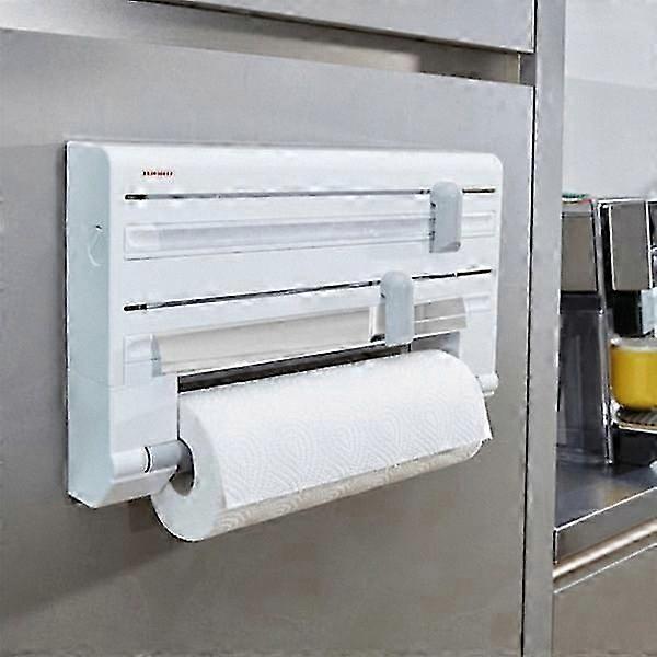 Wall-Mounted Kitchen Roll Holder in White for Easy Access and Space Saving 25703
