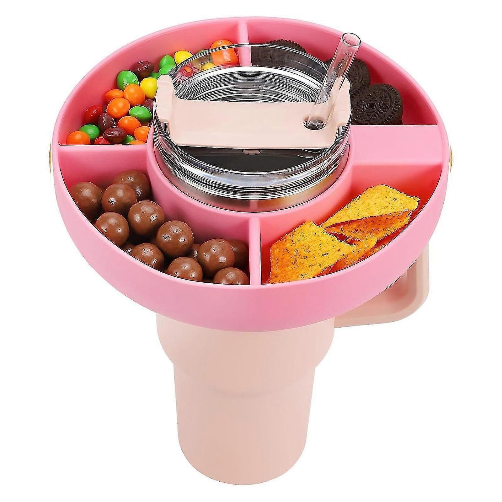 Tilbehør til silikone snackskål til Stanley 40oz tumbler med håndtag, genanvendelige snackplader til Stanley Cup-tilbehør