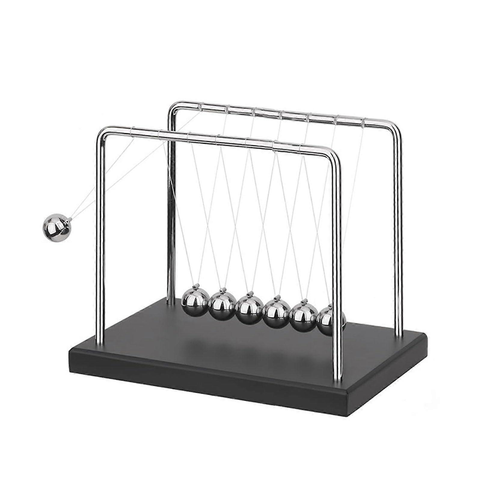 Newtons Cradle Wooden Base 7Beads Pendulum Desk Decor Kinetic Motion Office Toy