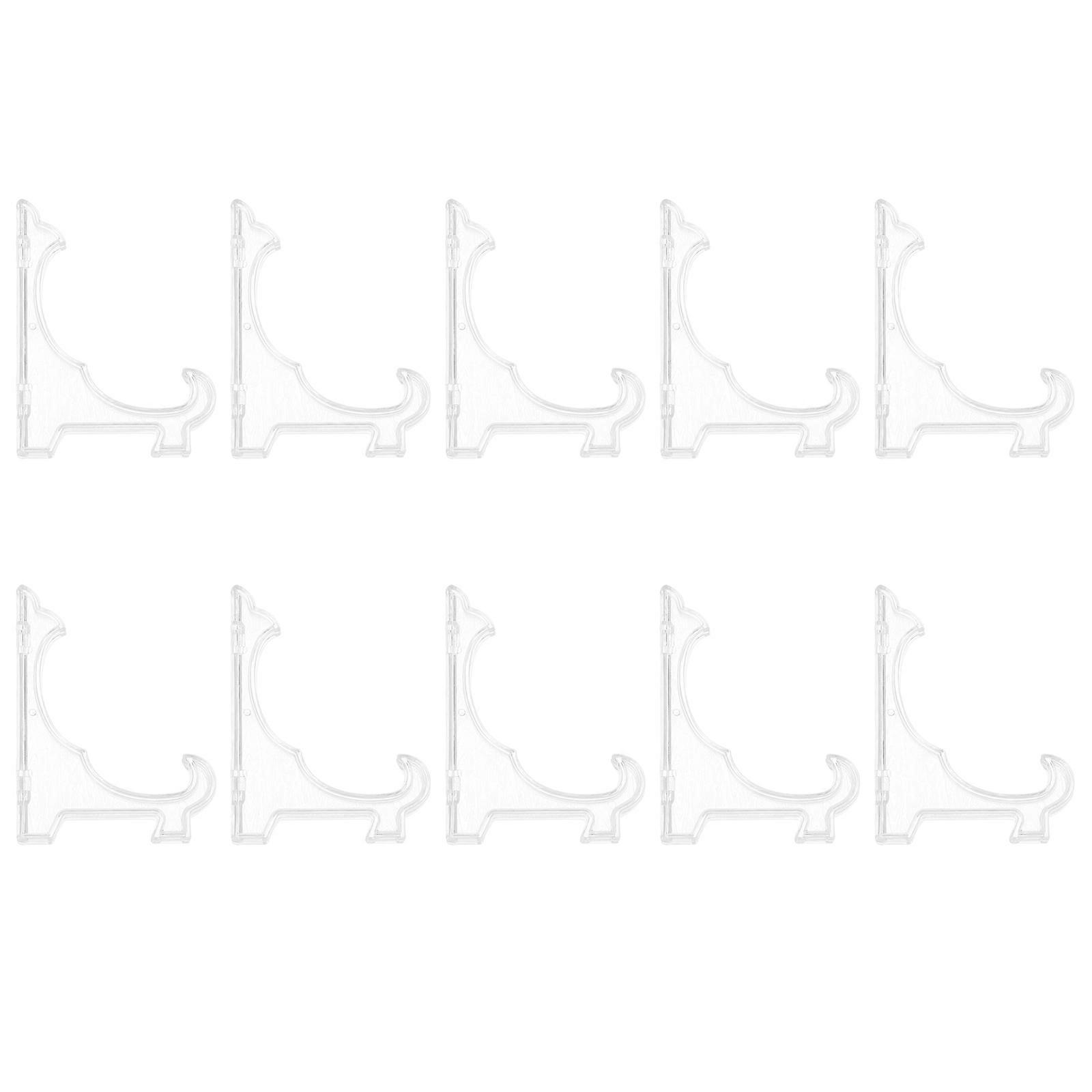 Display Stands Acrylic Triangle Easel for Coin Storage 10Pcs Clear