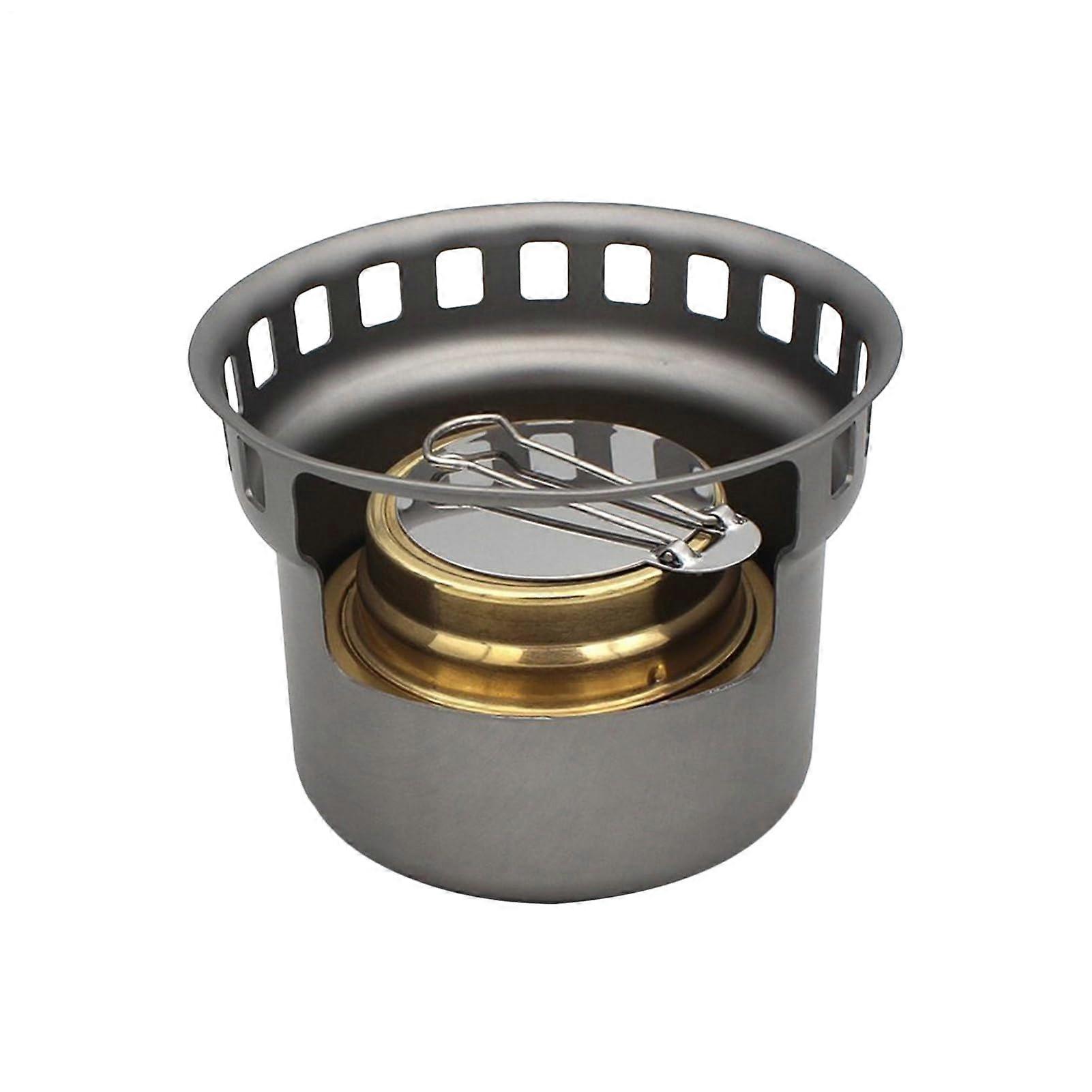 Hiking Cooker Mini Alcoholic Stove With Stand Aluminum Camping Cookware For Adventure Trekking