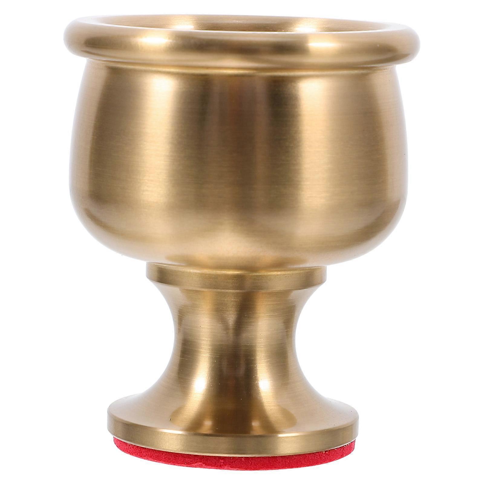 Brass Goblet Water Drinking Cup For Home Use Office Use And Worship Use In Elegant Golden Color With Brushed Finish 1Pack