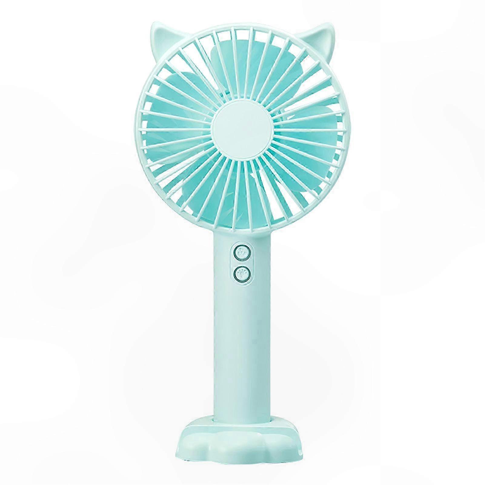 USB Rechargeable Handheld Fan with Night Light, 3-Speed Quiet Mini Desk Fan for Students