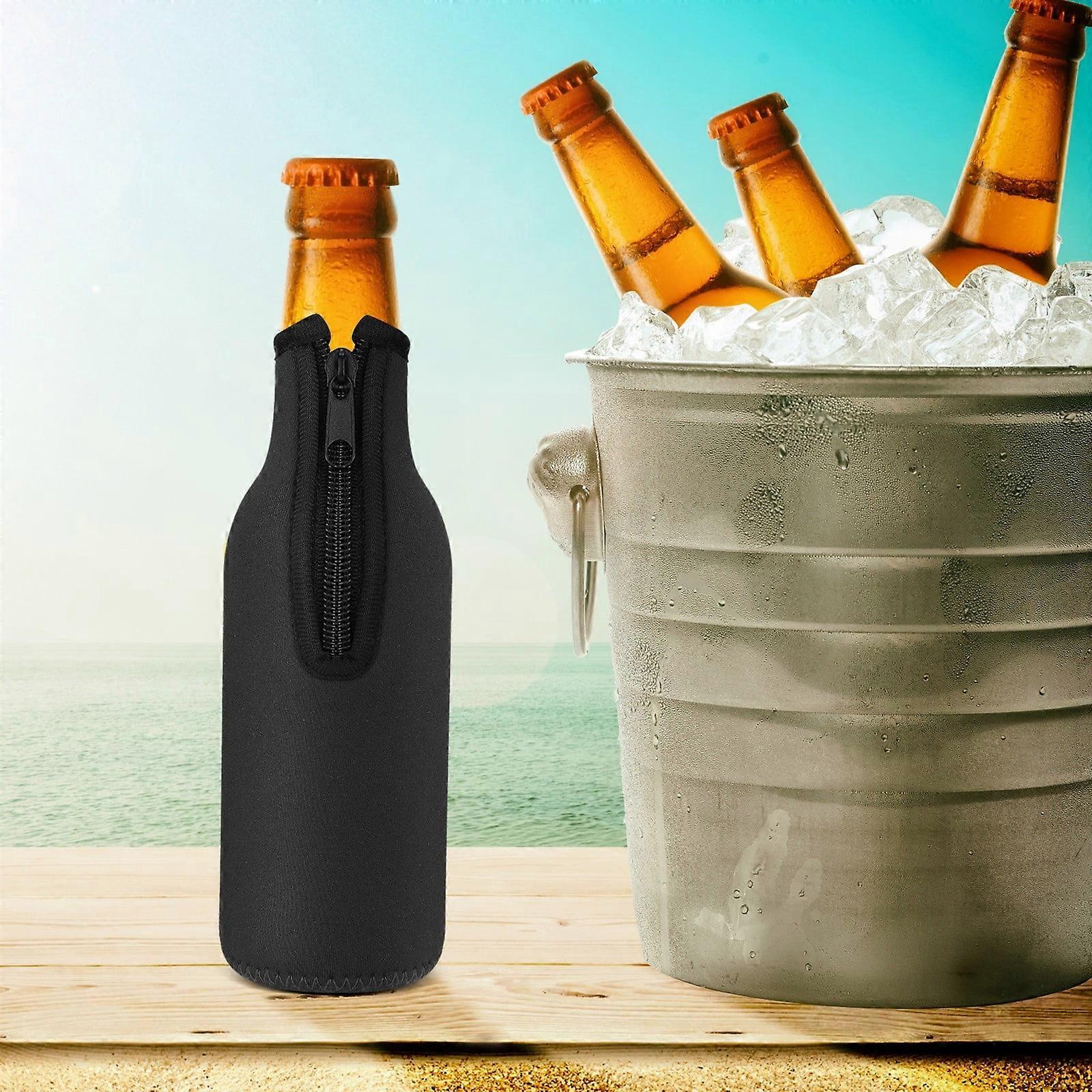 Beer Bottle Cooler With Zipper Extra Thick Neoprene