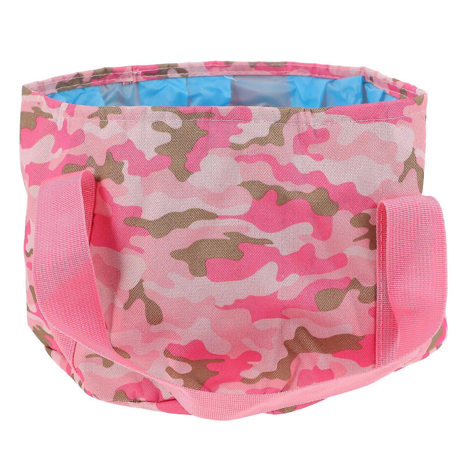 Fishing Basin Folding Bucket for Outdoor Use Portable Pink Basin