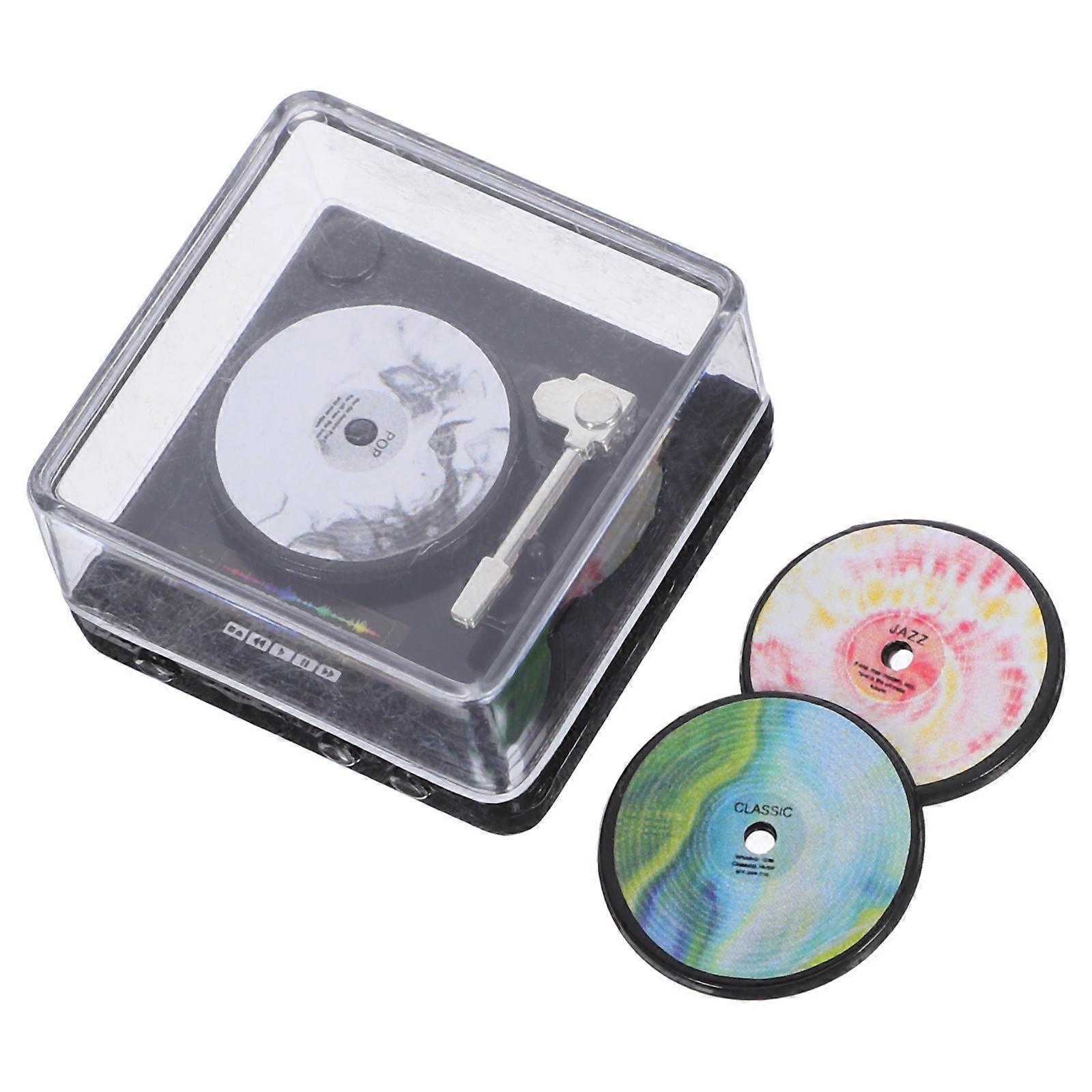 Miniature Dollhouse Record Player Model for Decoration 5Sets Alloy Material