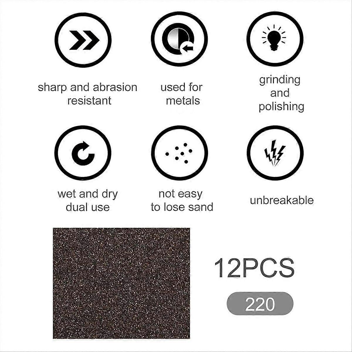 12Pcs Sanding Sponge 220 Grit Fine Sanding Blocks