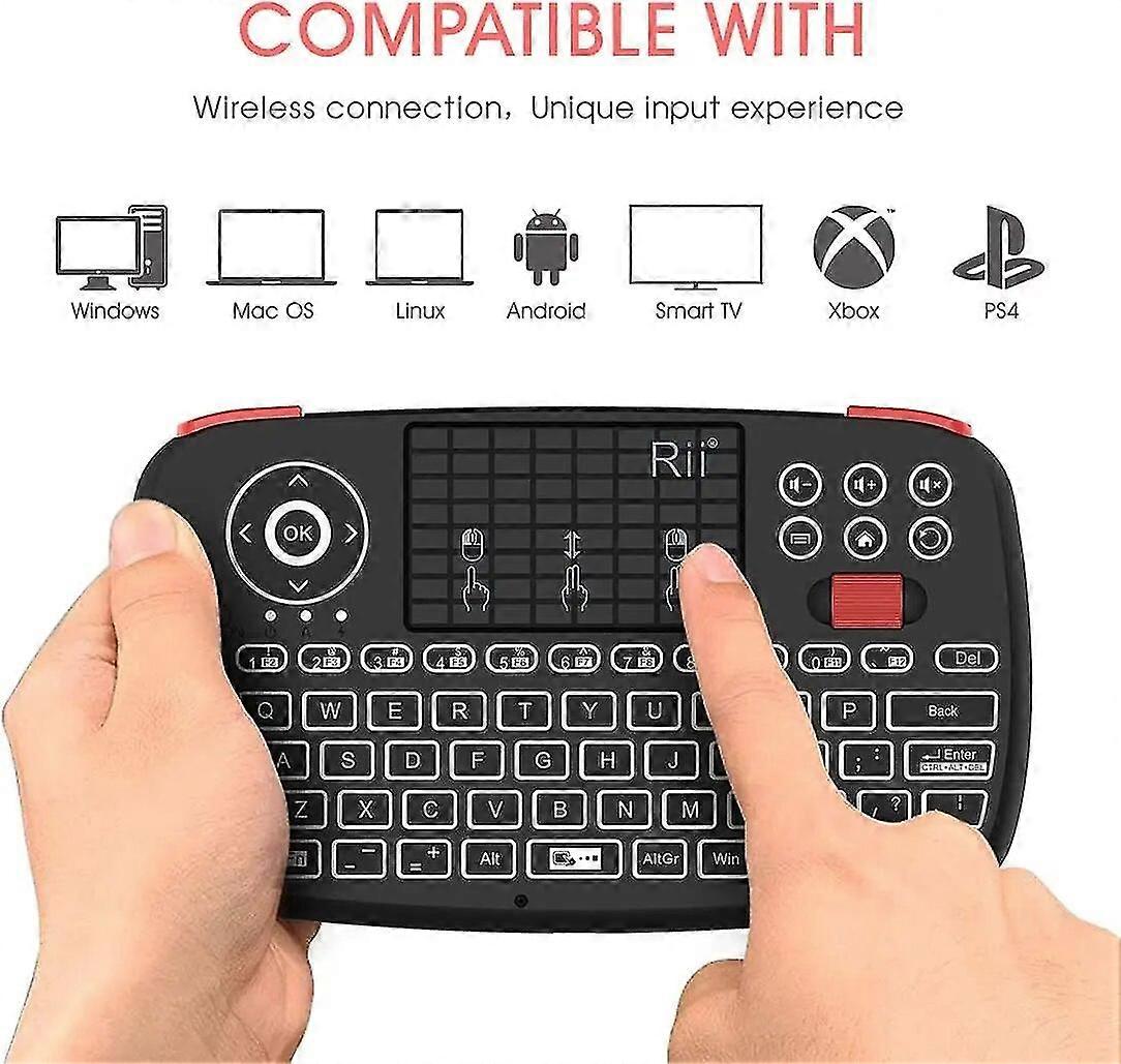 Rii i4 Mini BT Wireless Keyboard With Touchpad 2.4GHz Backlit Mouse Remote Control 25-26