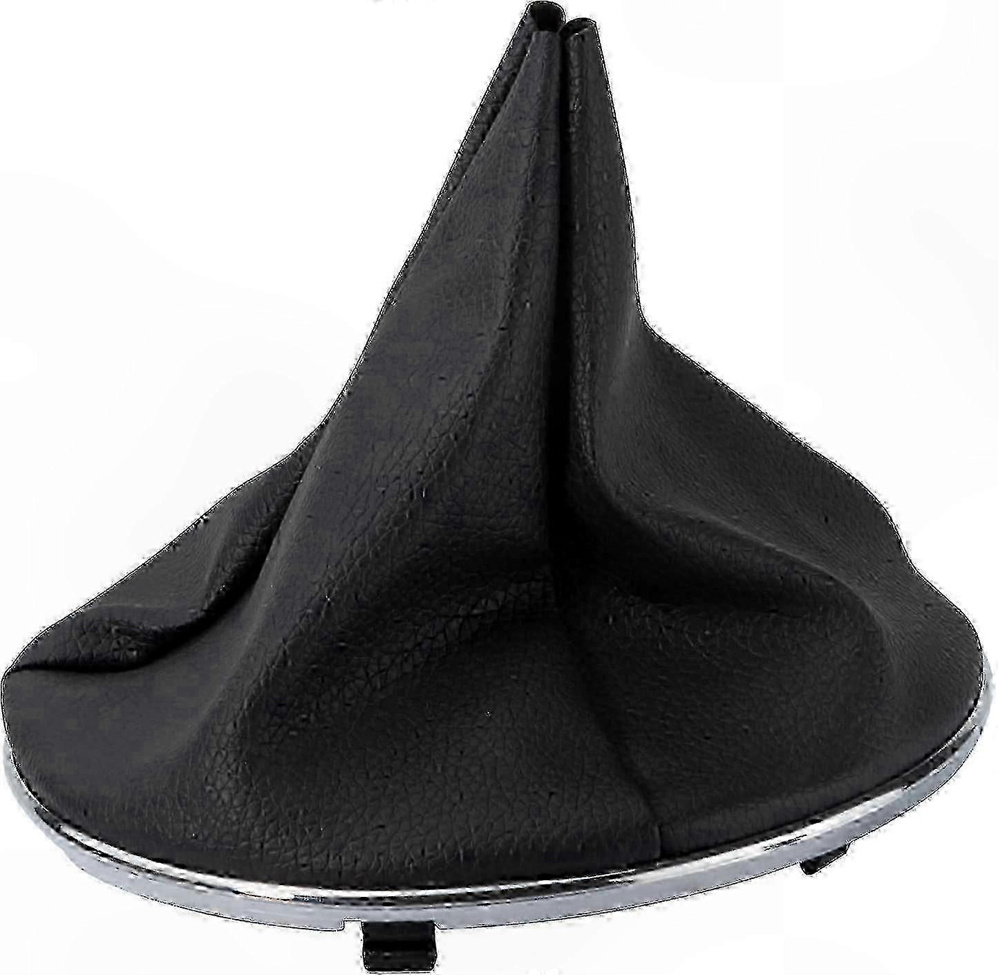 Black Leather Gear Shift Boot for Fiat 500, Compatible with Models 2007-2015