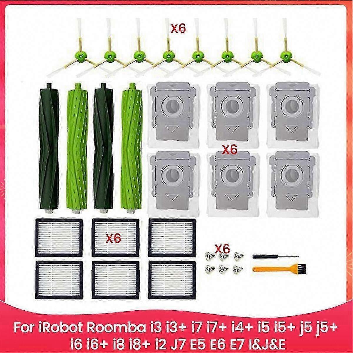 24PCS Replacement Filters for IRobot Roomba I3 I3+ I7 I7+ I4+ I5 I5+ J5 J5+ I6 I6+ I8 I8+ J7 E5 E6 E7 I&J&E Series Vacuum SZRH