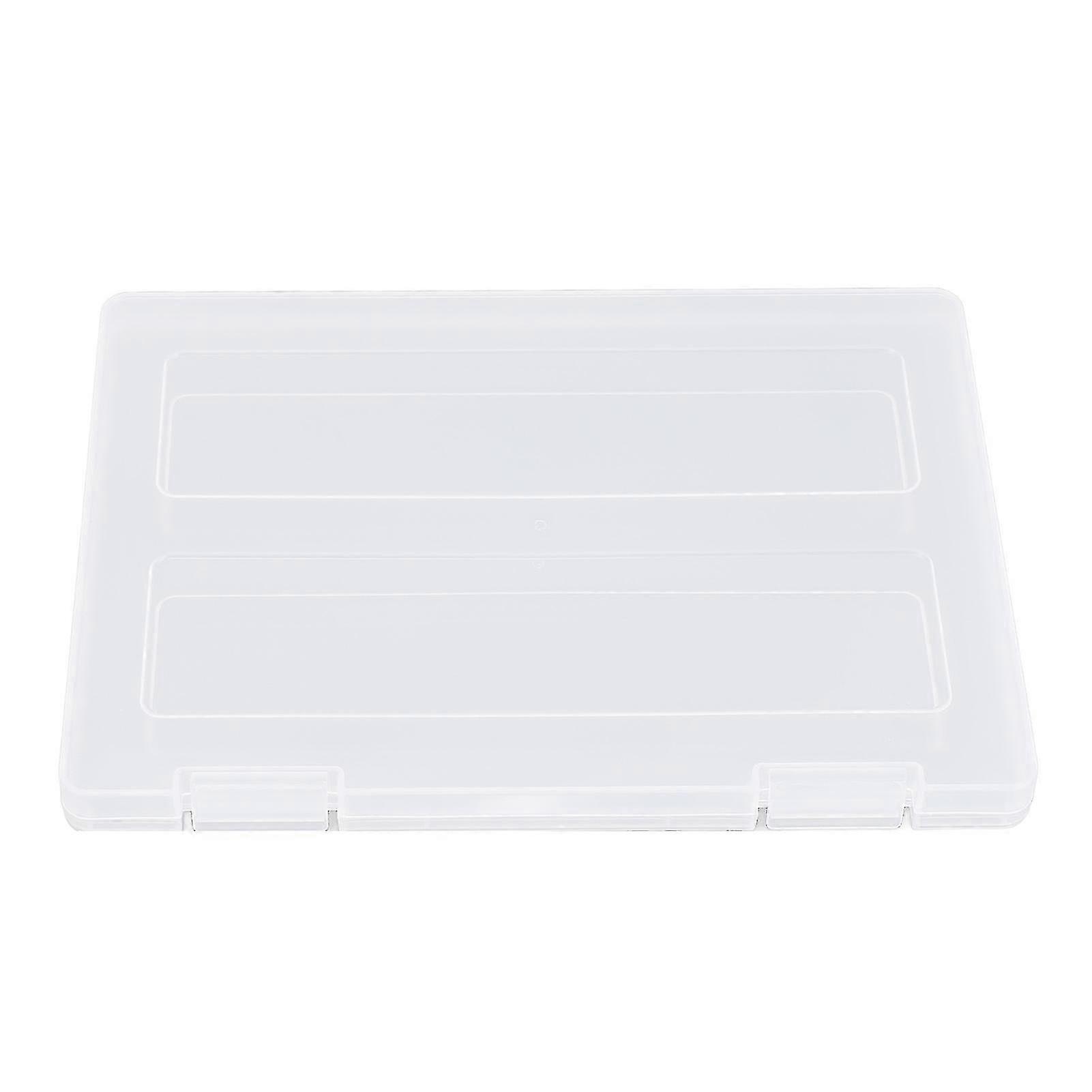 Clear Document Storage Box with Secure Buckle Lock - Transparent Plastic A5 File Organizer 25-26s
