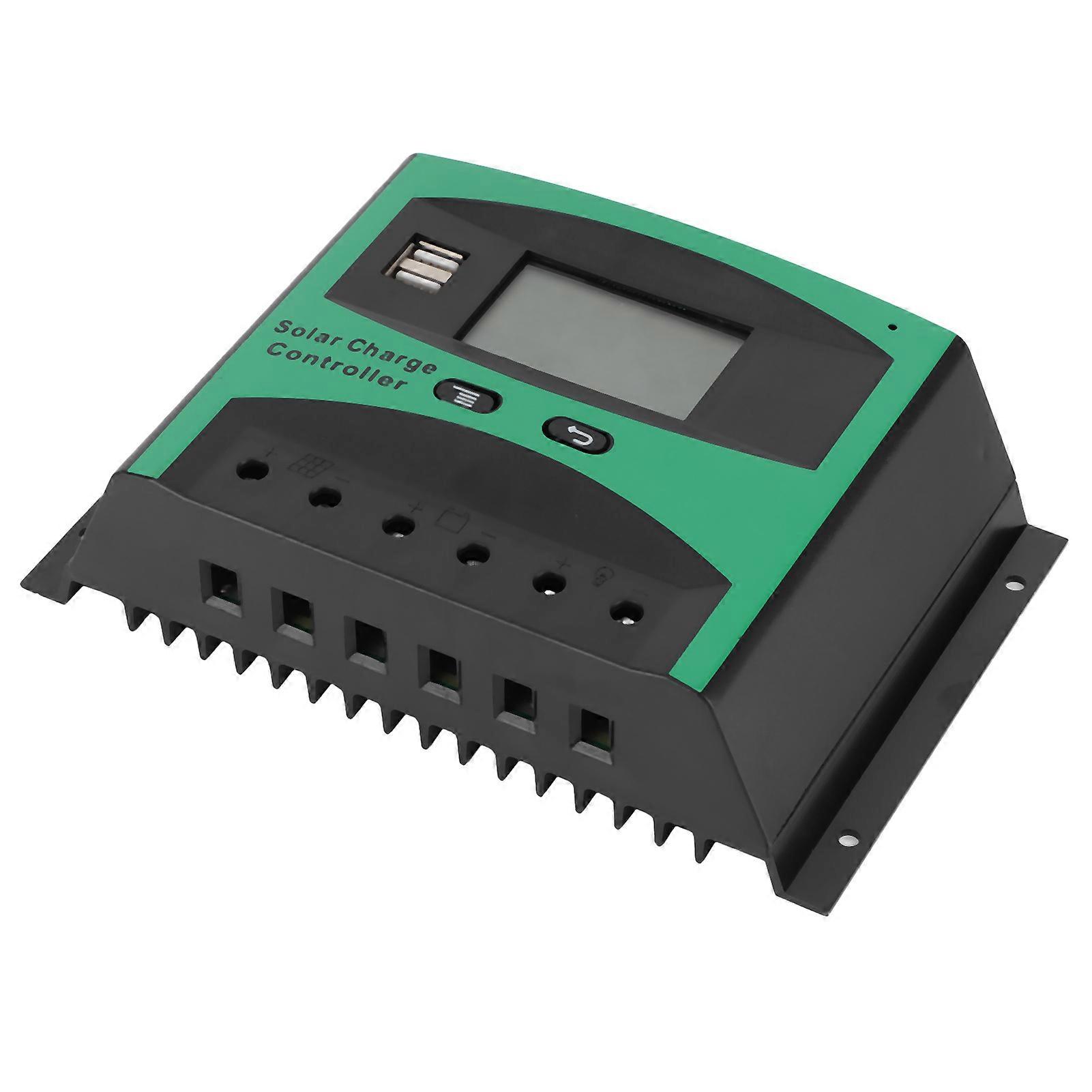 60A 12/24V Solar Charge Controller with Dual USB & Heat Dissipation