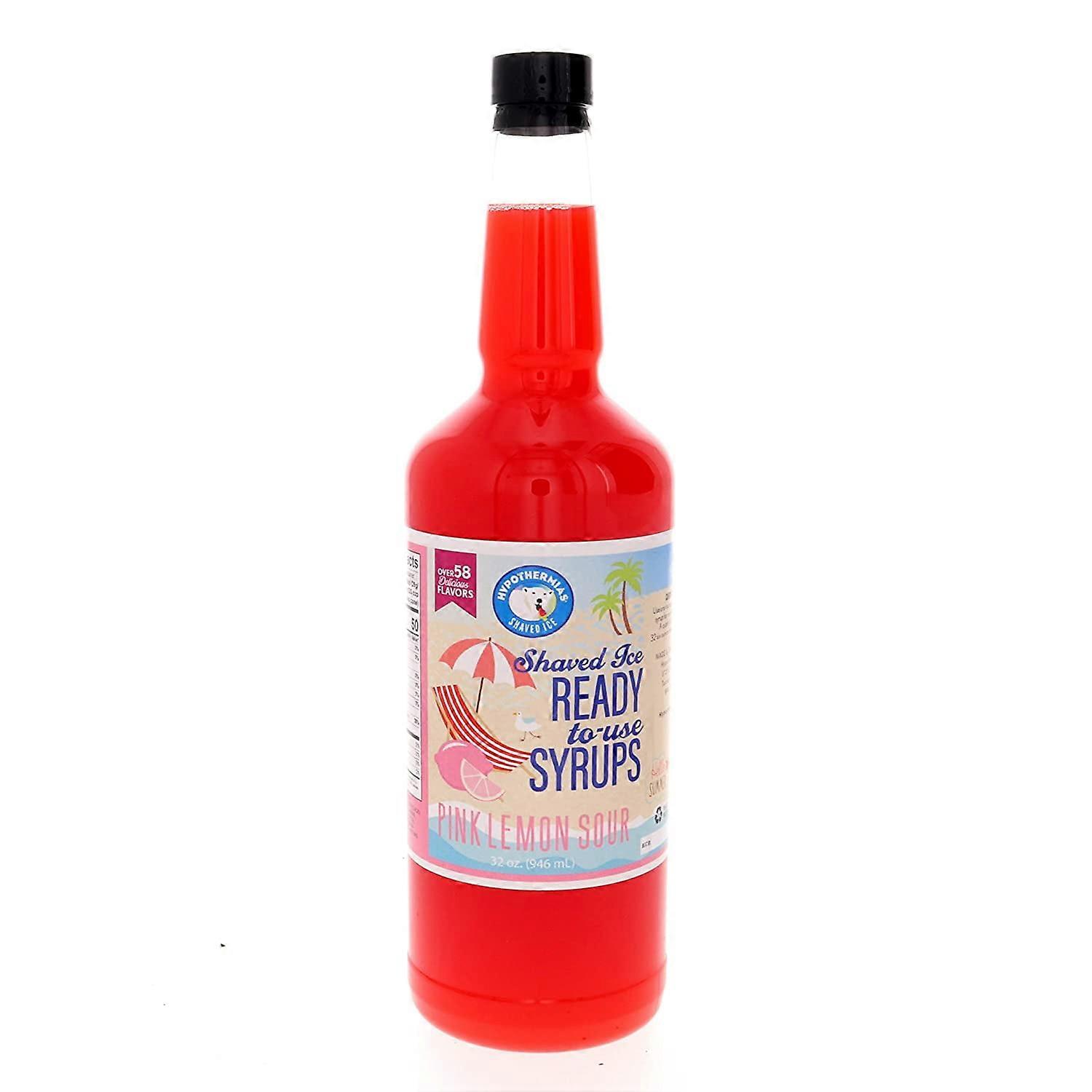 Shaved Ice & Snow Cone Syrup - BPA-Free Plastic Bottle Quart (32 Fl. Oz) - Lemon Sour - Non-GMO 100% Pure Cane Sugar, Ready to Use