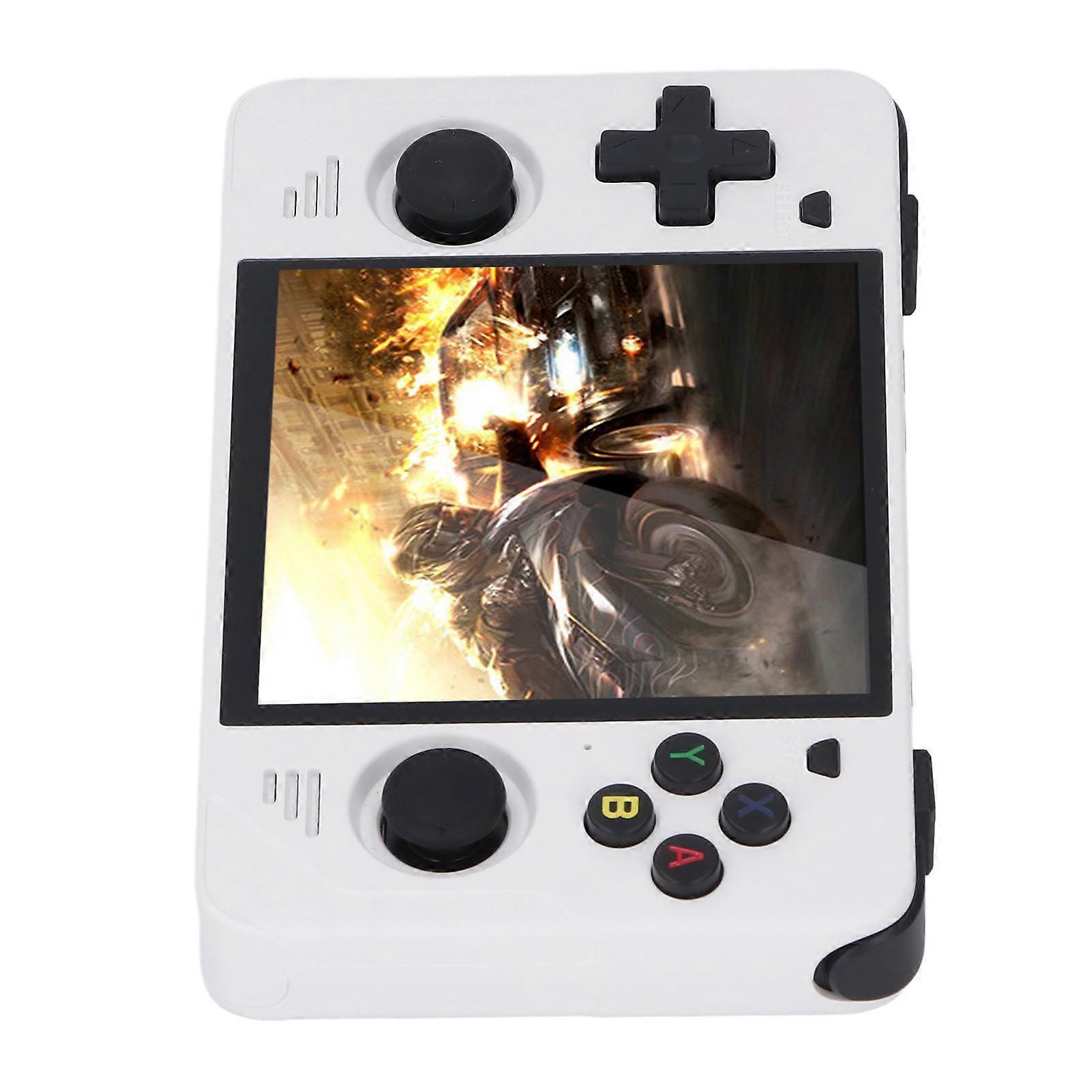 RGB30 Handheld Game Console 4 Inch IPS Display HD 4100mAh Battery Powerful Chipset Retro Video Game Console White 16G＋128G 