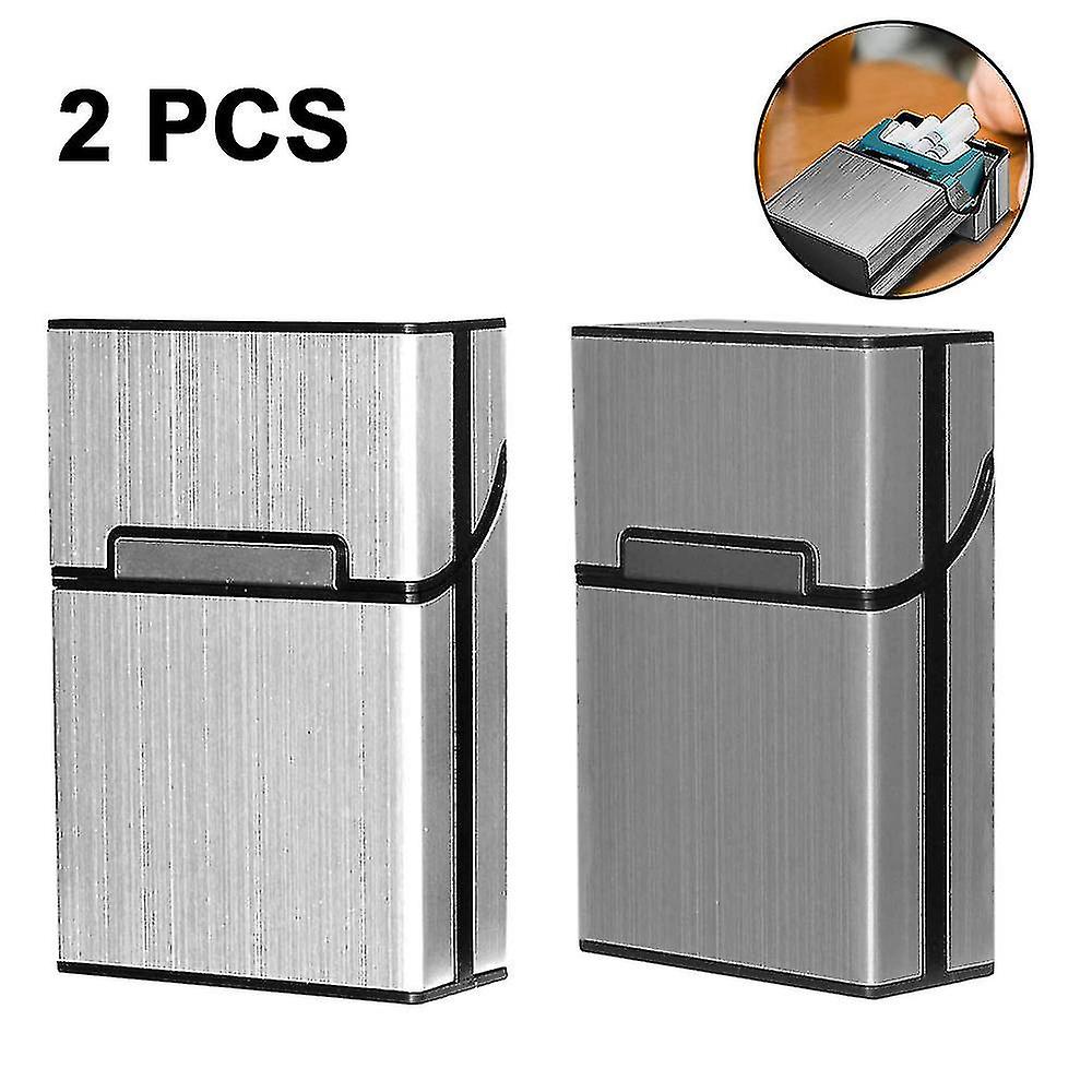 Brushed Aluminum Cigarette Case, Hard Box And Holder With Solid Magnet