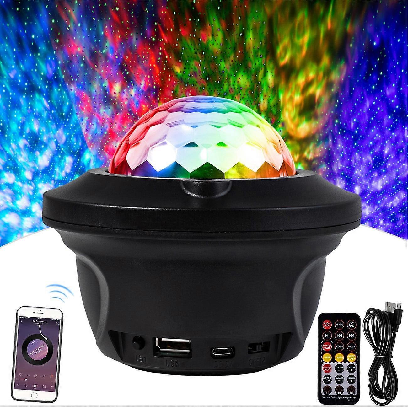 Bluetooth Disco Ball with Laser, 7-Color LED Party Lights, Sound Activated, Rotating, Wireless, Compatible with Phone, MP3, Remote, for Home KTV