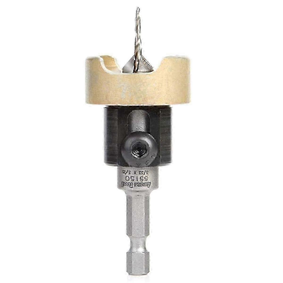 Adjustable Depth Countersink Drill Set for Woodworking - 3/8 X 3/32 X 1/4 Countersink Bits