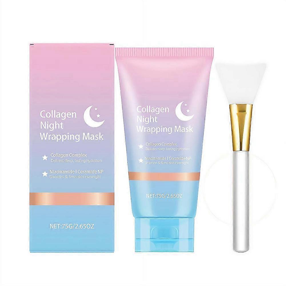 Collagen Facial Mask 75g For Sensitive Skin Gentle Exfoliation Deep Hydration Night Repair Skin Firming Anti Aging