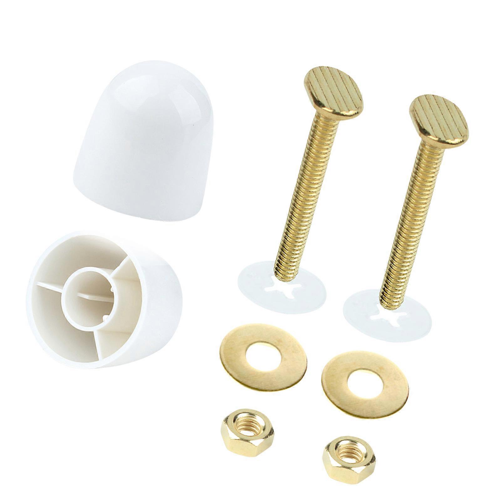 Set di viti per pavimenti WC antiruggine, elementi di fissaggio in rame con coperture a scatto, accessori universali per accessori da bagno, accessori bianchi