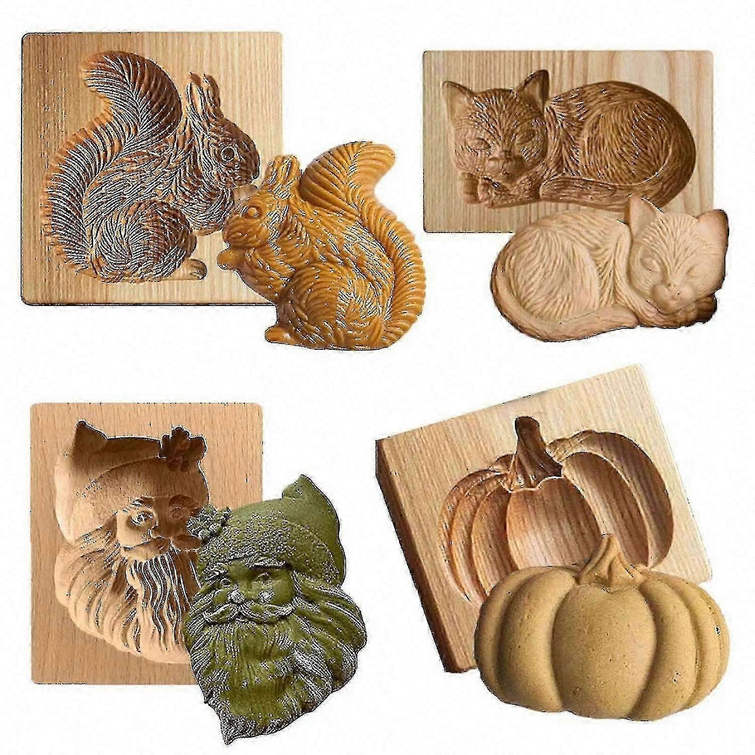 قالب كوكي خشبي لخبز عيد الميلاد ، أداة مثالية لتزيين ملفات تعريف الارتباط عيد الميلاد