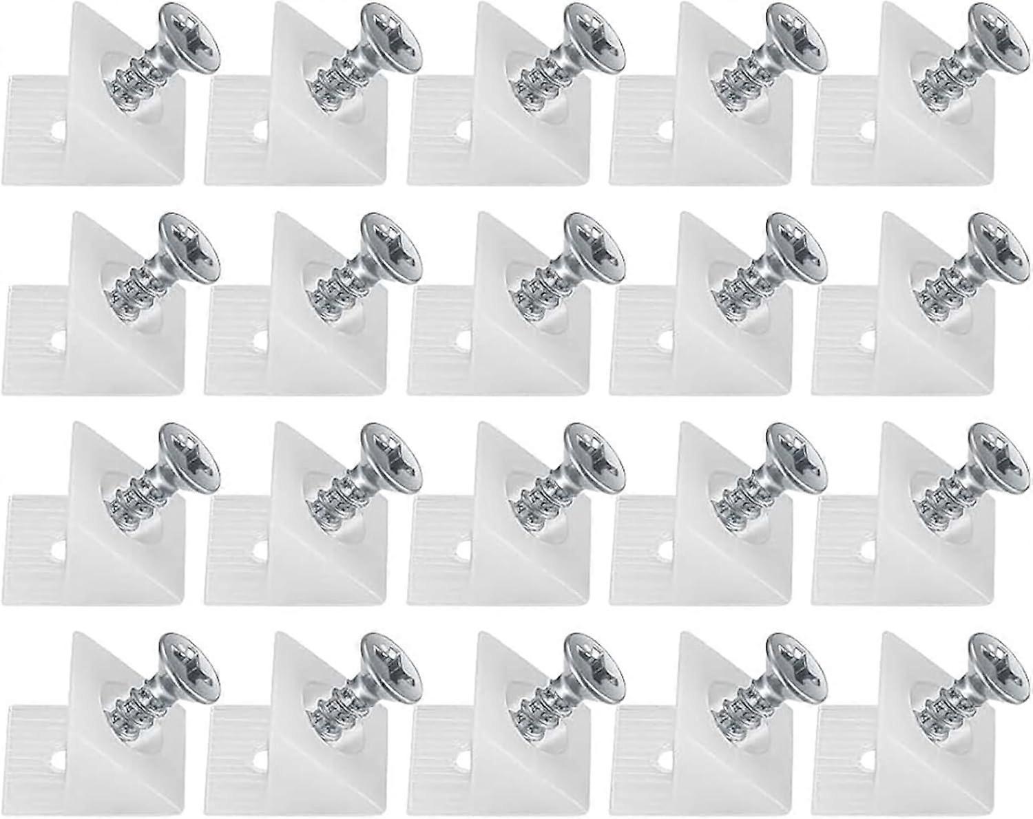 20 Pieces Plastic Wedges for Furniture Drawers, Fixing Brackets, Rear Connector Stabilizers, Drawer Bottom Connector with Screws, for Repairing S