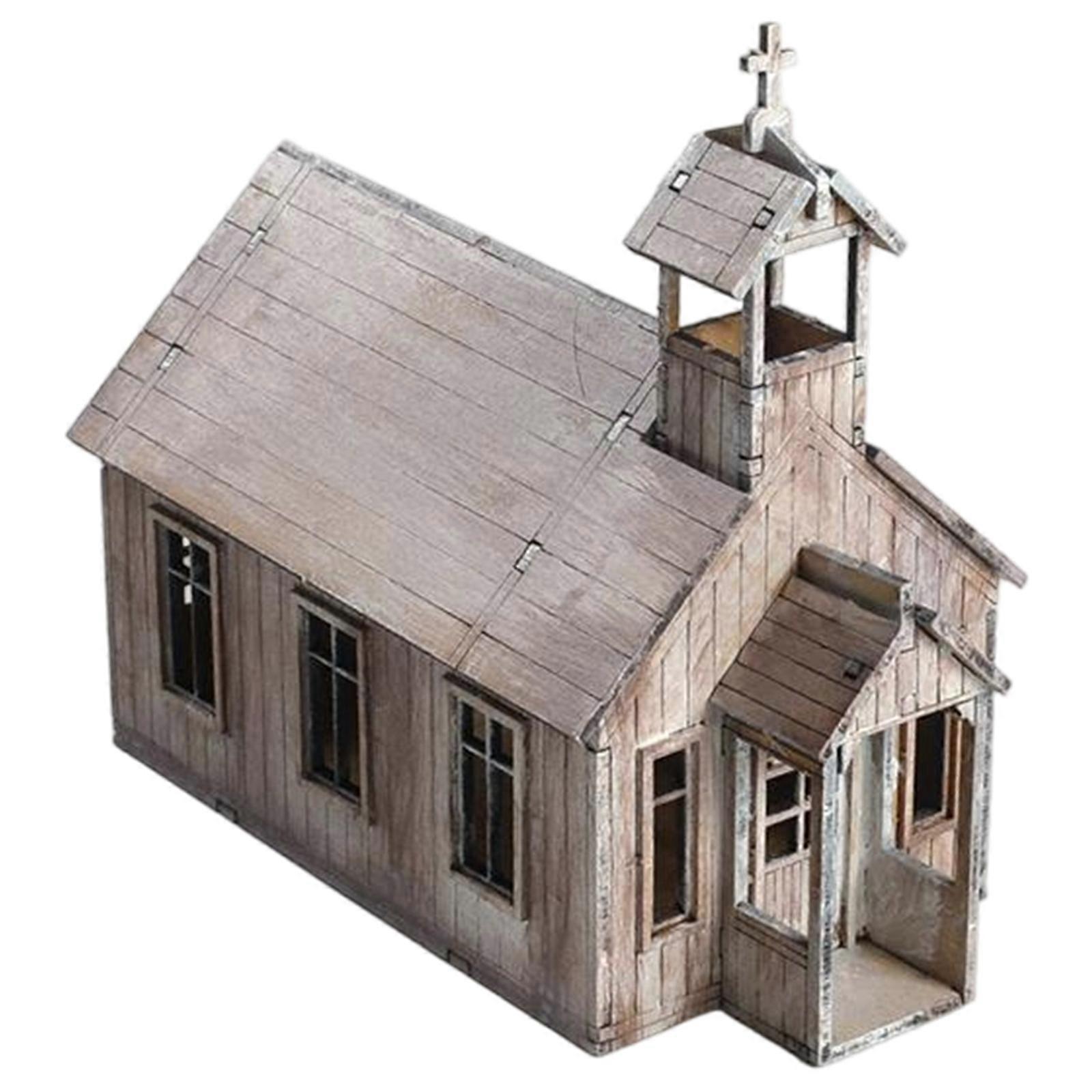 1/72 Scale Hand Carved Puzzle Eastern European Church Wooden Model For Architecture Enthusiasts DIY Assembly Multicolor