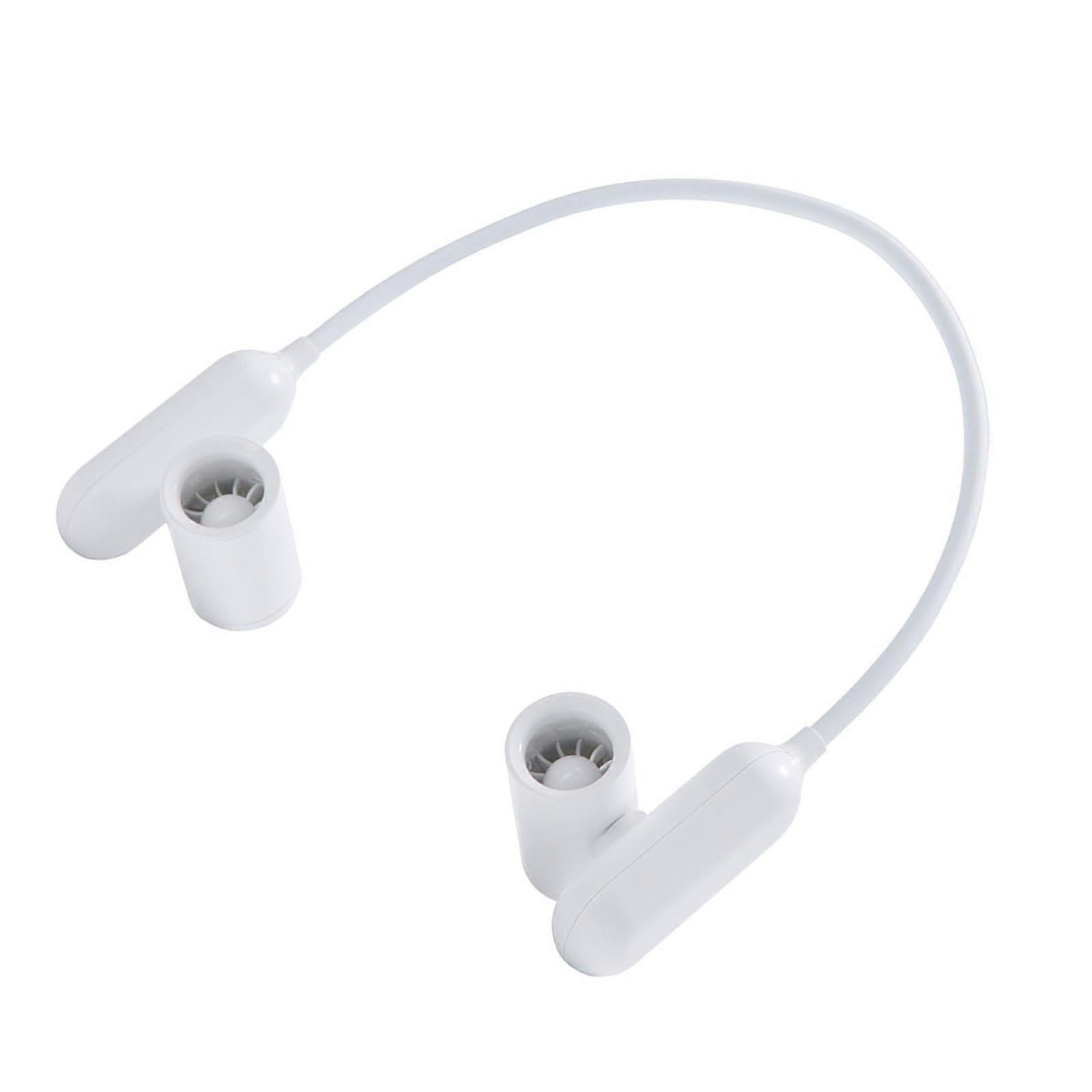 Neck Hanging Portable Fan Low Noise Wearable Cooling Device for Travel Outdoor and Daily Use White