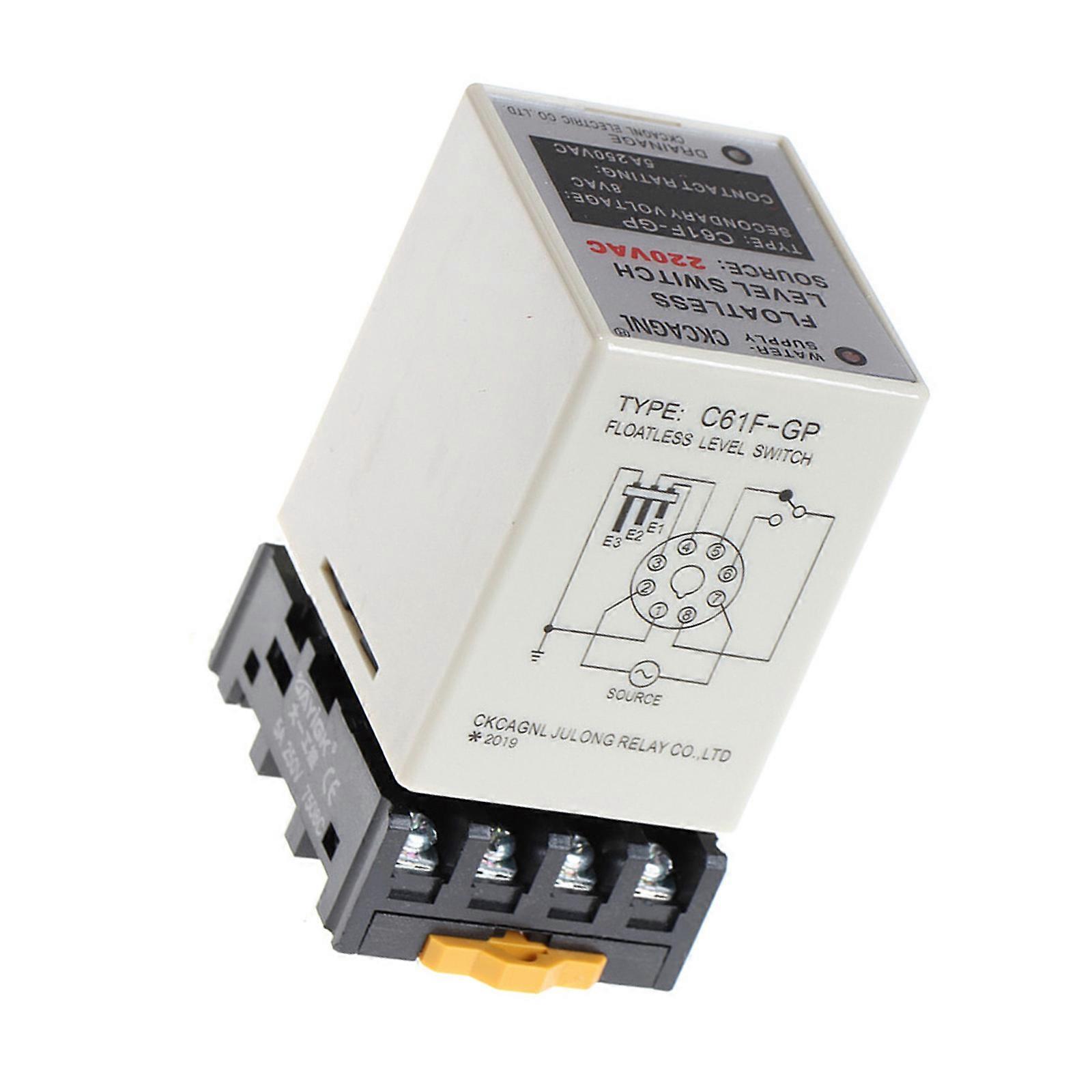 Level Switching C61FGP 220V Floatless Level Switching Water Level Controller Liquid Floating Switching with Base Industrial Multicolor