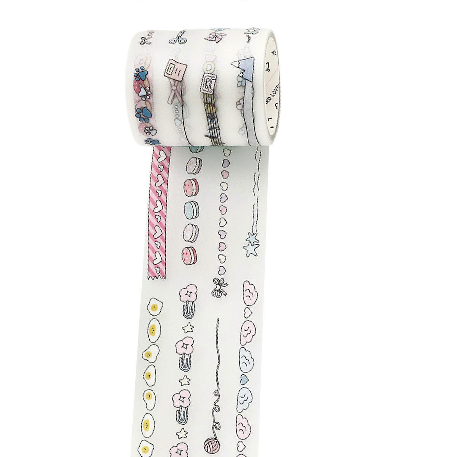 Reusable Clear PET Decorative Tape with Various Pattern PET Texture for Bullets Journals Notebook School Supplies Multicolor