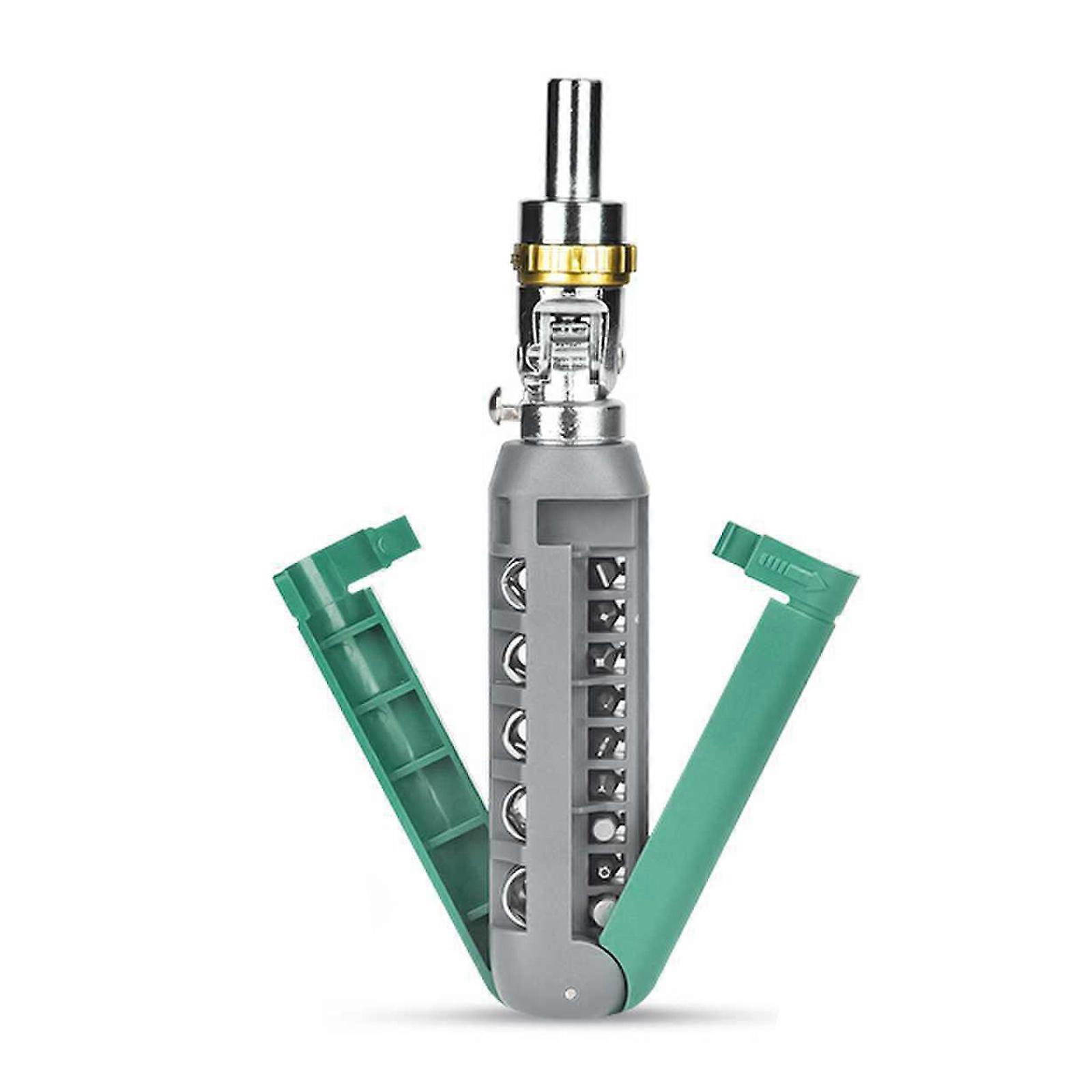 14 in 1 Screwdriver Set with Magnetic Ratcheting Adjustable Angle MultiPurpose Convenient Tool for Furniture Home Multicolor